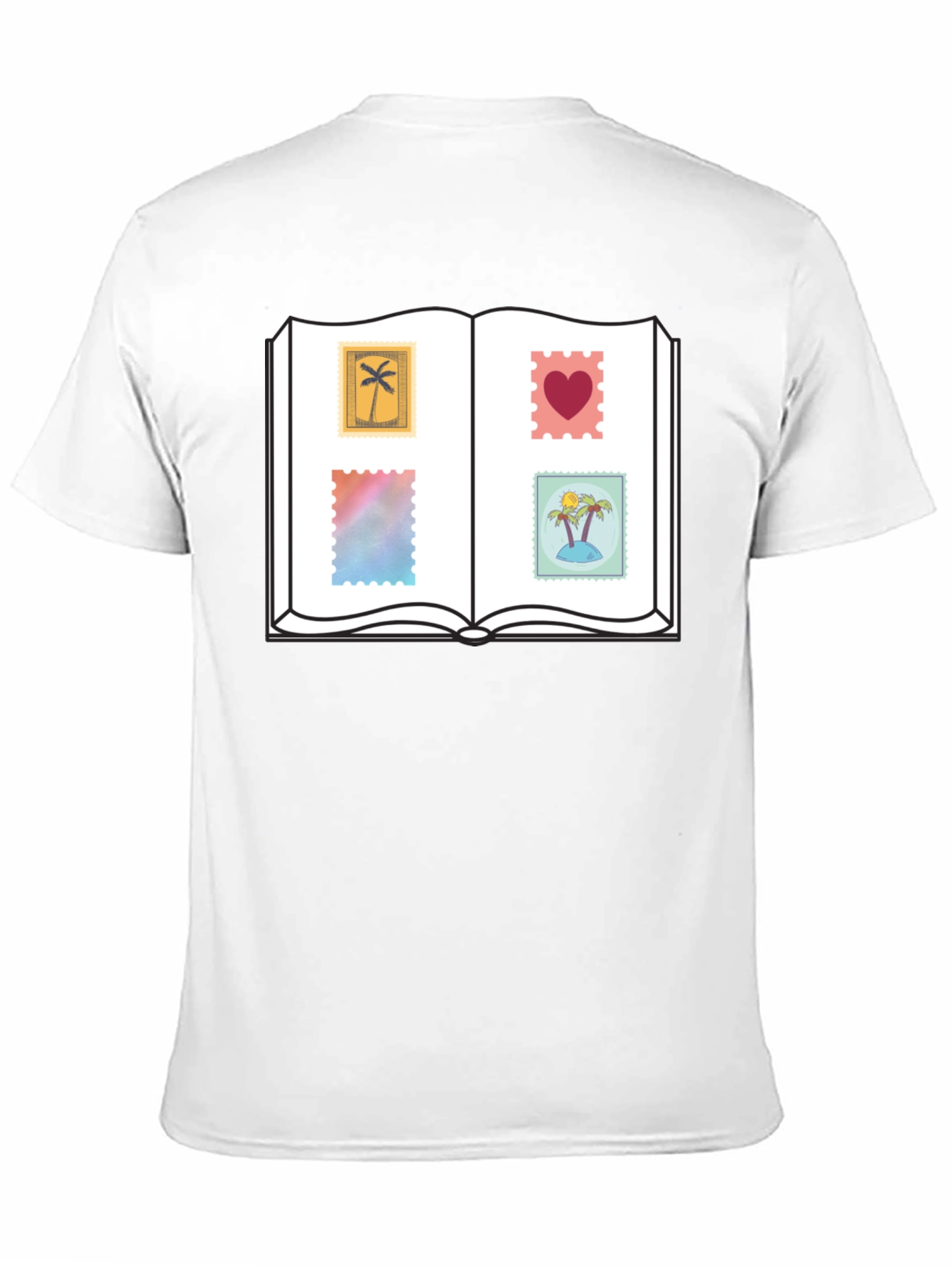 Black Novelty Stamp Book T-Shirt view 11