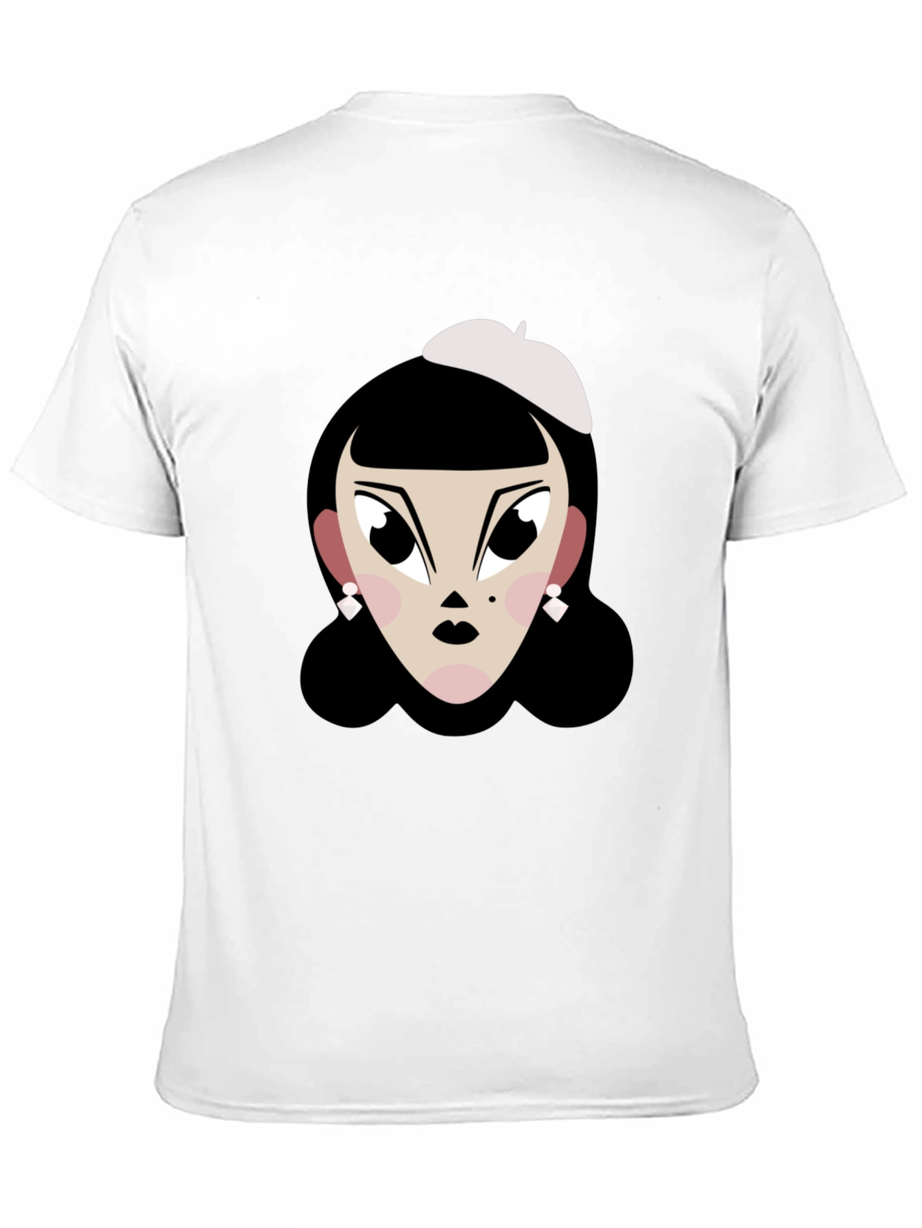 Black Cartoon Woman T-Shirt: Retro Chic Tee view 11