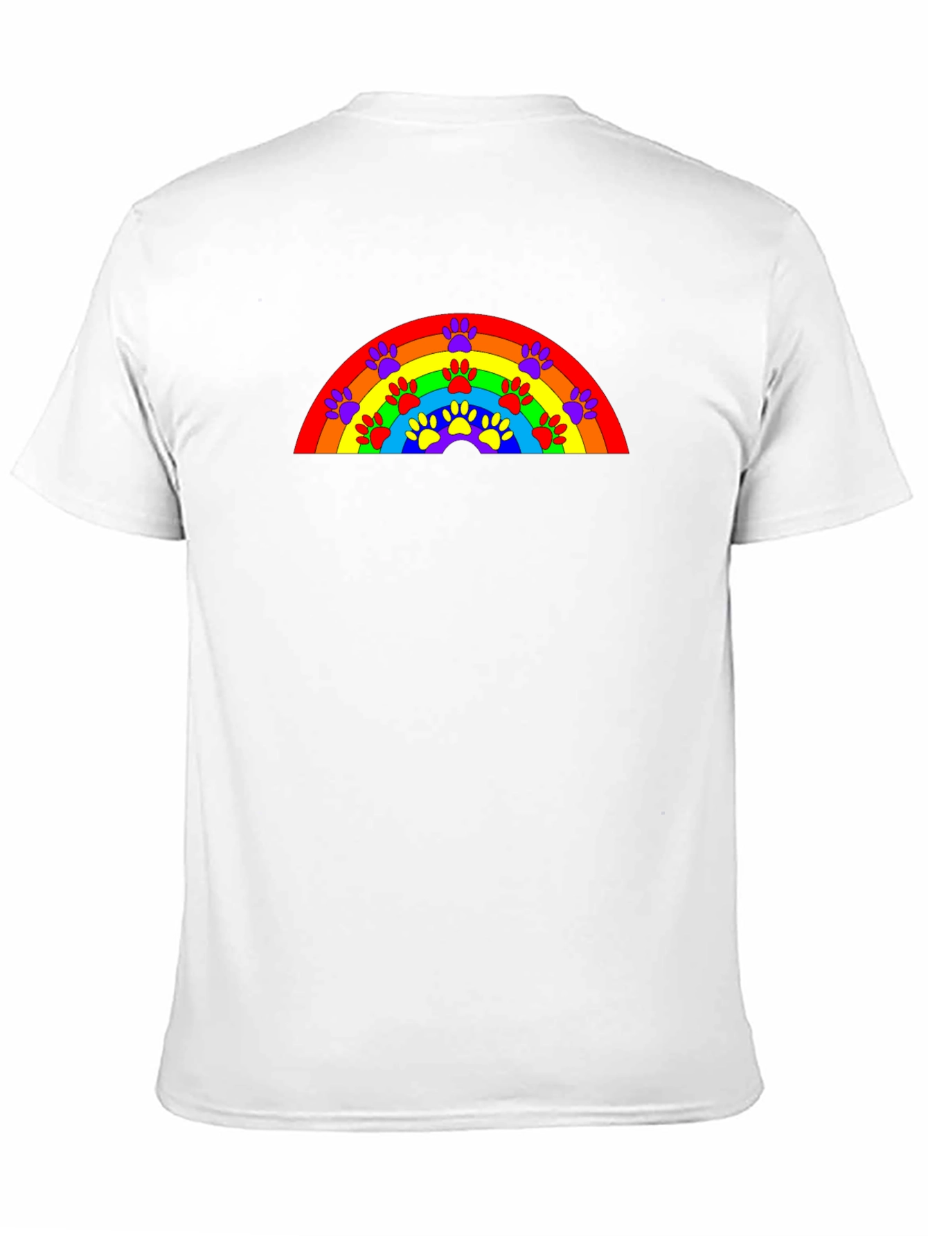 Black Rainbow Paw Print T-Shirt - Unisex Design view 11