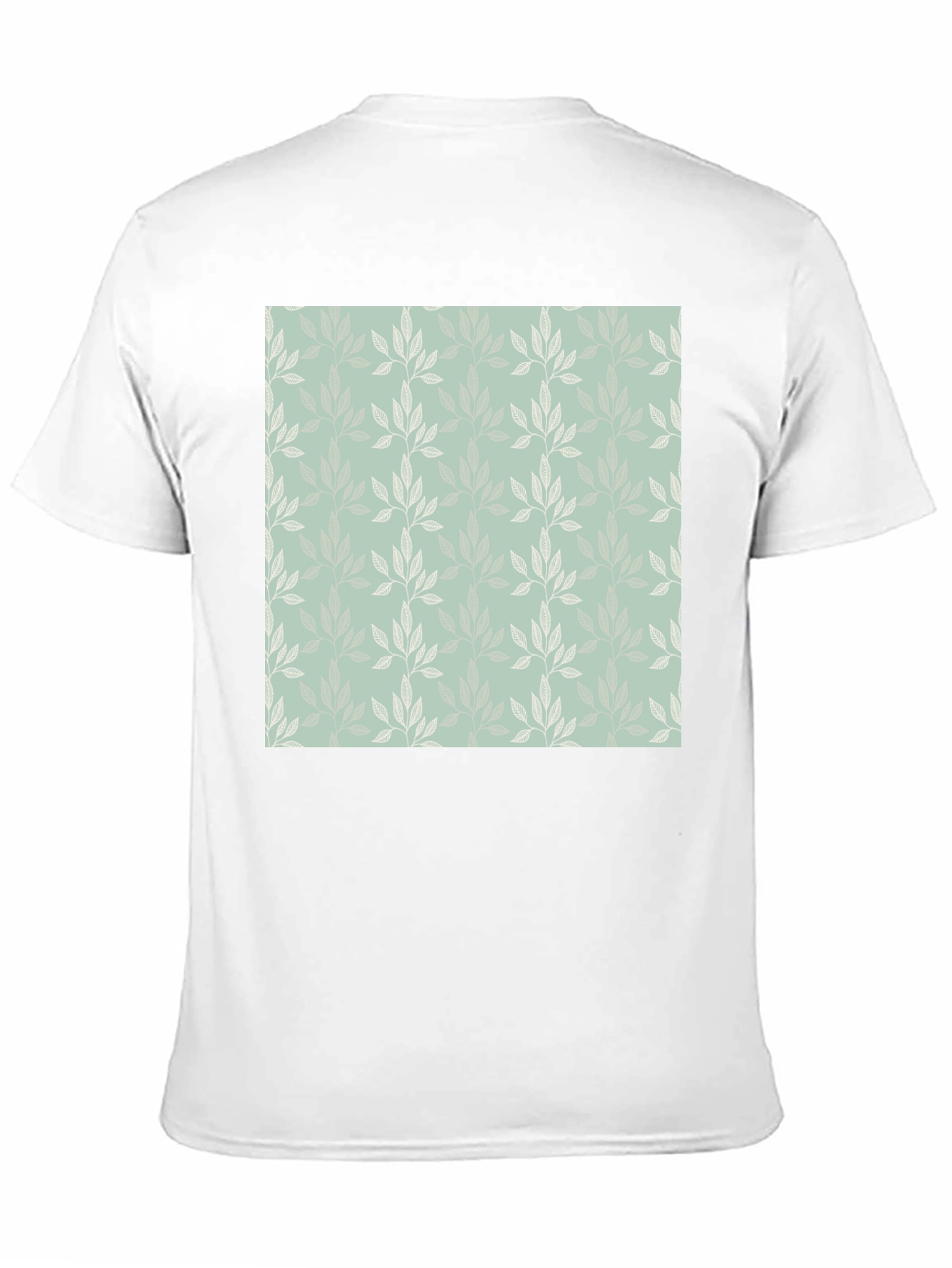 Black Leaf Pattern Graphic Black Tee view 11