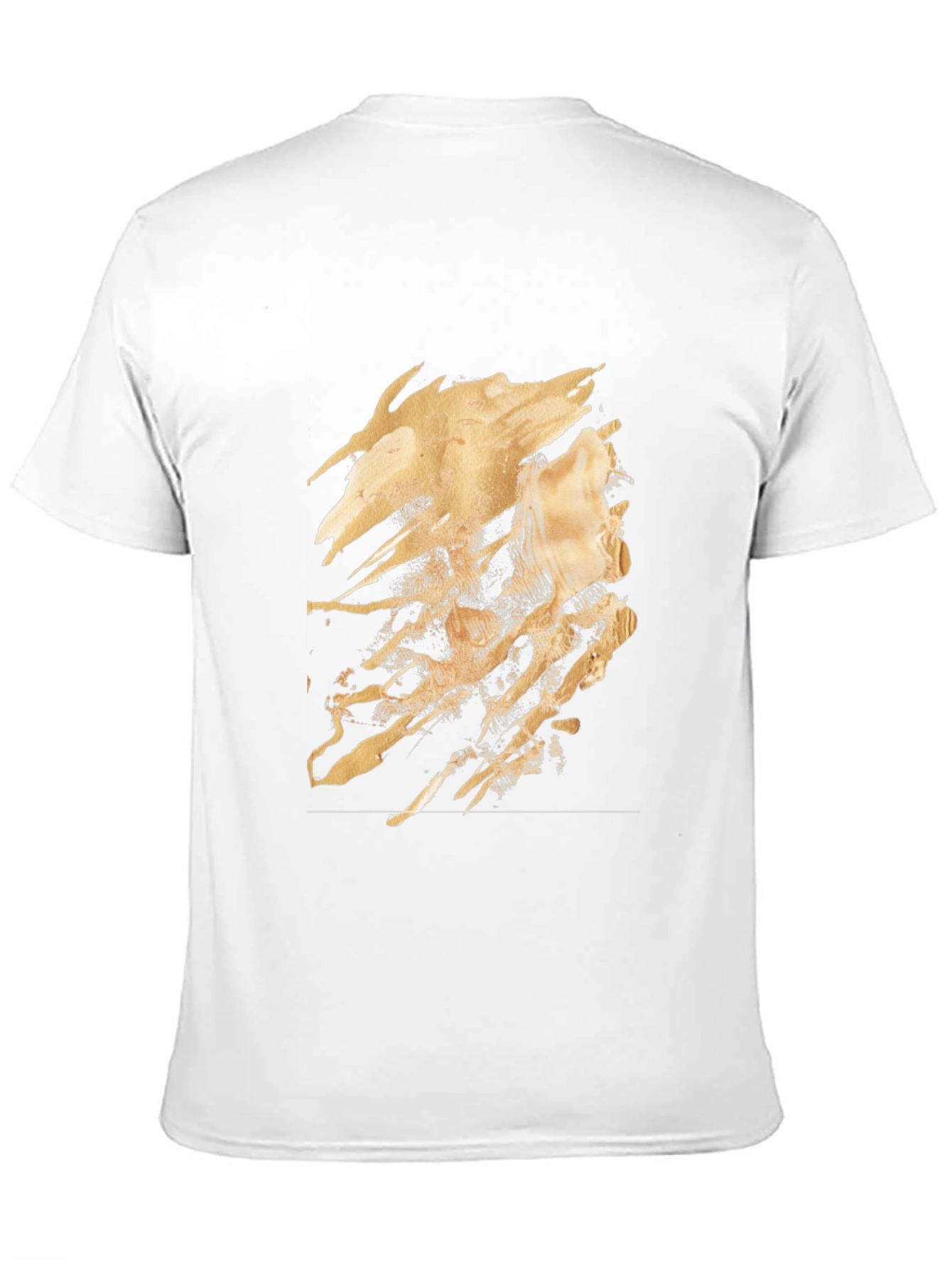 Black Abstract Gold Design Black T-Shirt view 11