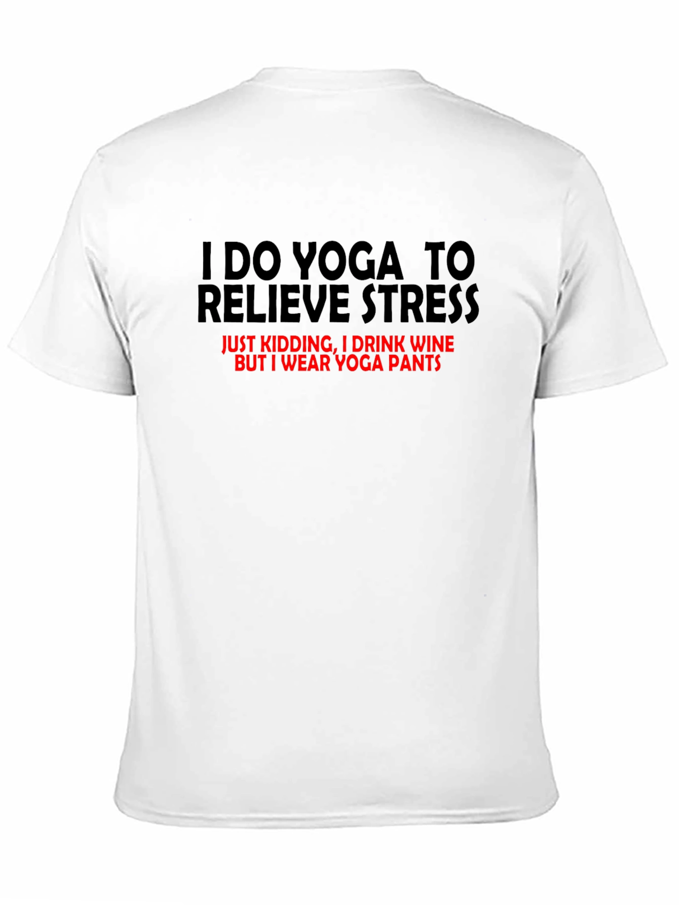 Black Funny Yoga Wine T-Shirt: Relieve Stress in Comfort view 11