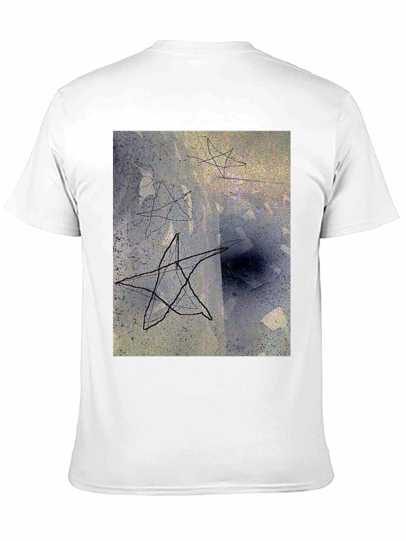 Black Abstract Star Graphic Black T-Shirt view 11
