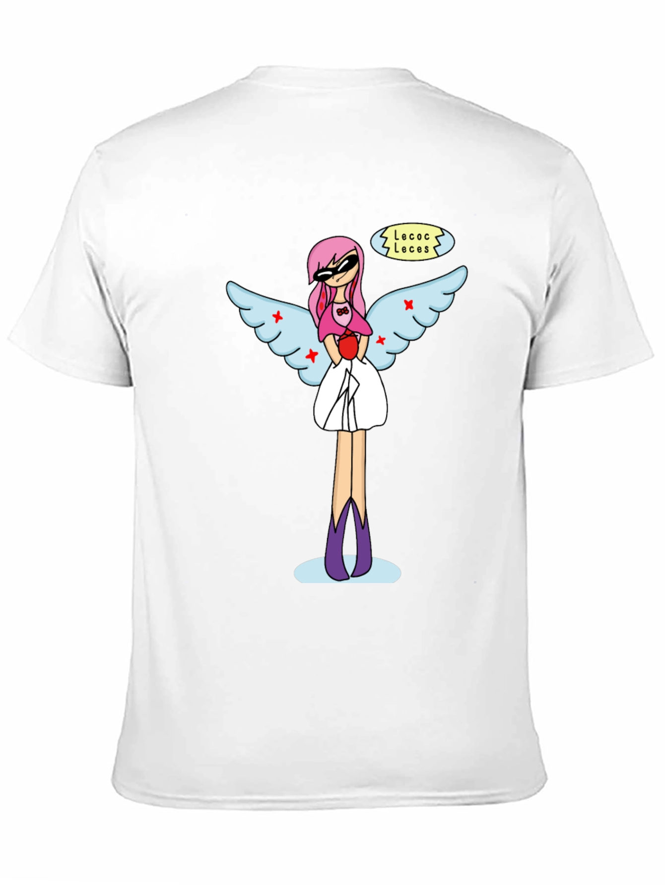 Black Whimsical Angel Graphic Tee - Black Cotton Blend view 11