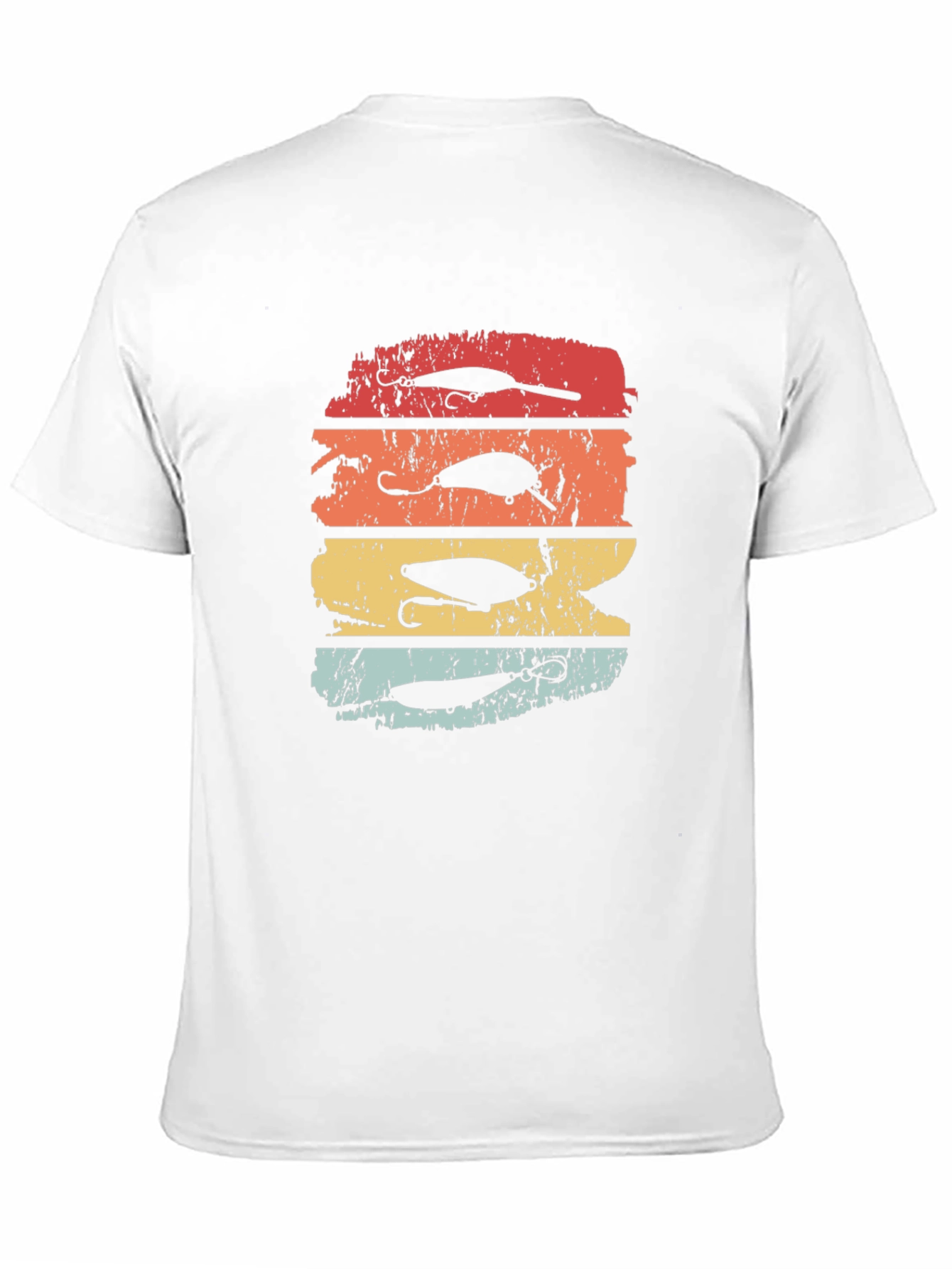 Black Retro Fishing Lures Graphic Tee | Angler Gift view 11