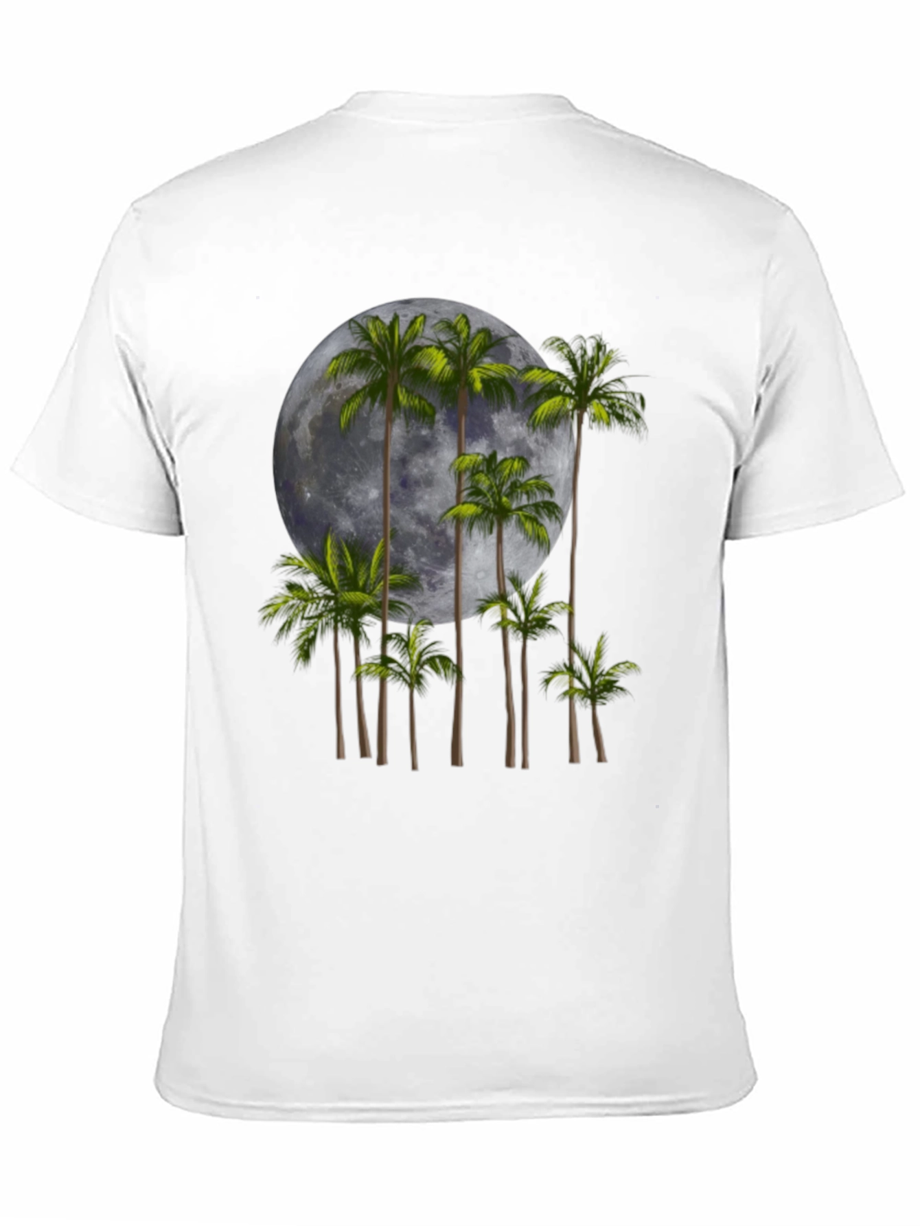 Black Palm Trees & Moon Graphic Tee - Black view 11
