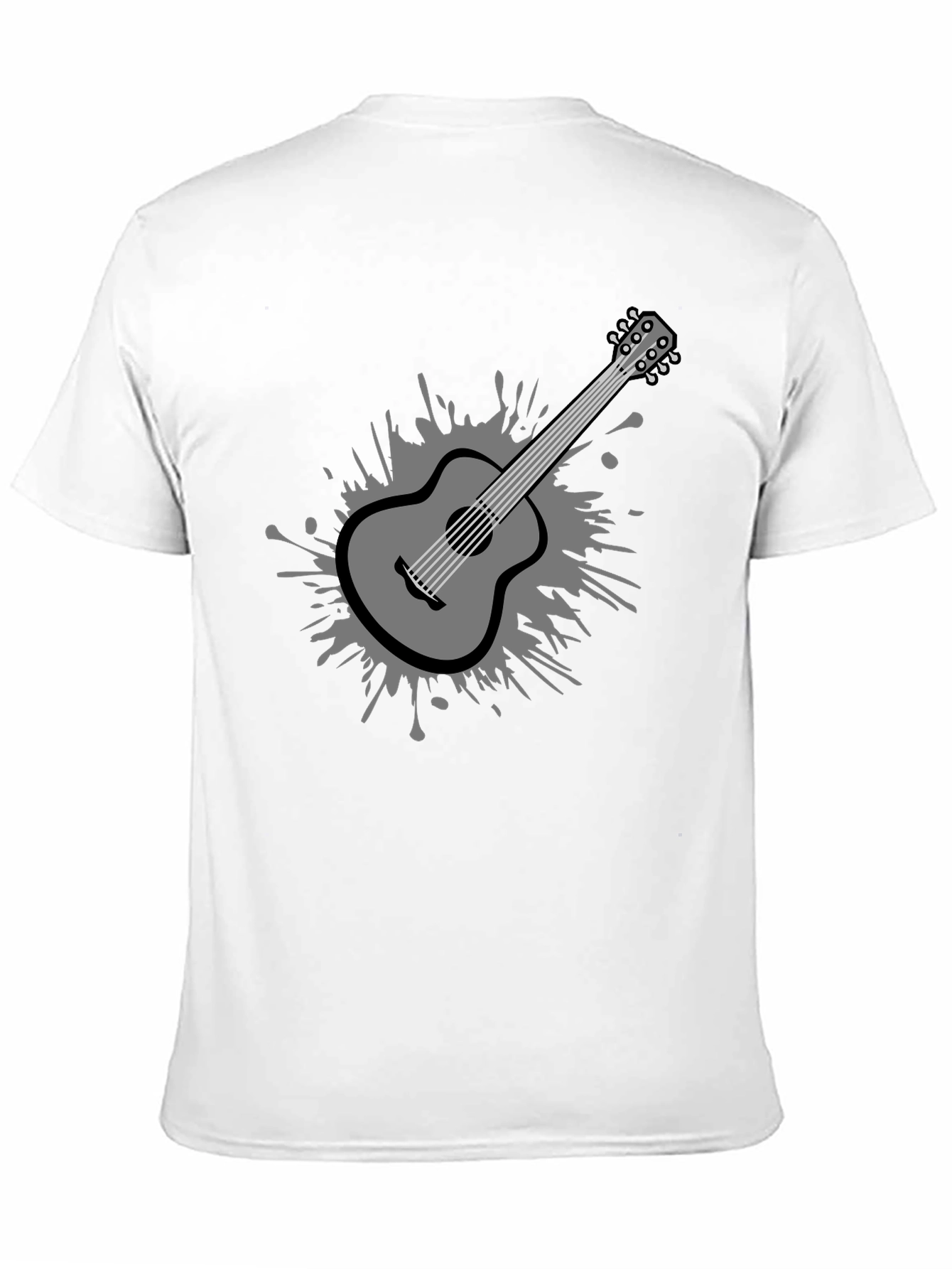 Black Stylish Guitar Graphic Tee - Black Cotton Blend view 11