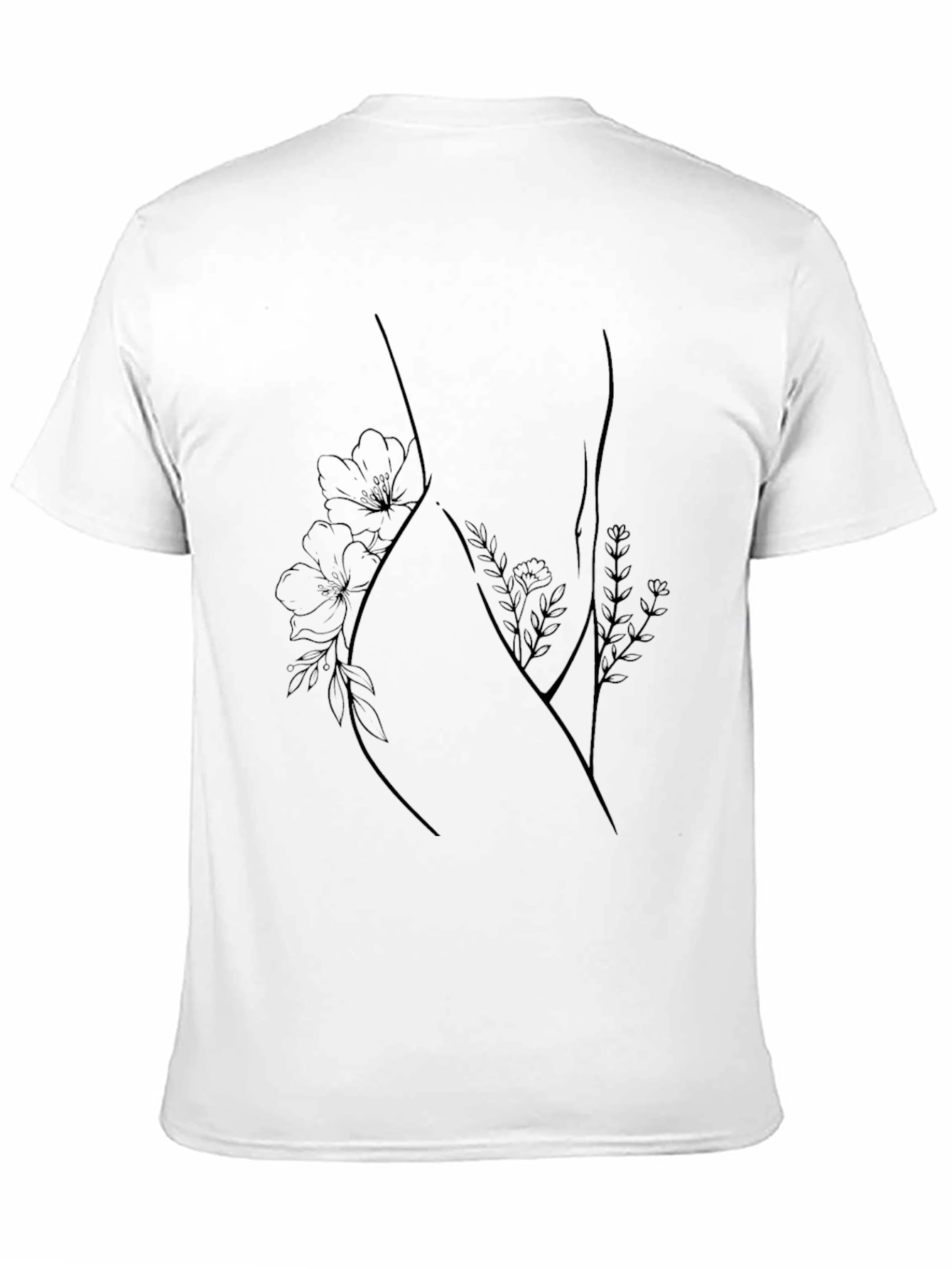 Black Floral Silhouette Graphic Tee - Black view 11