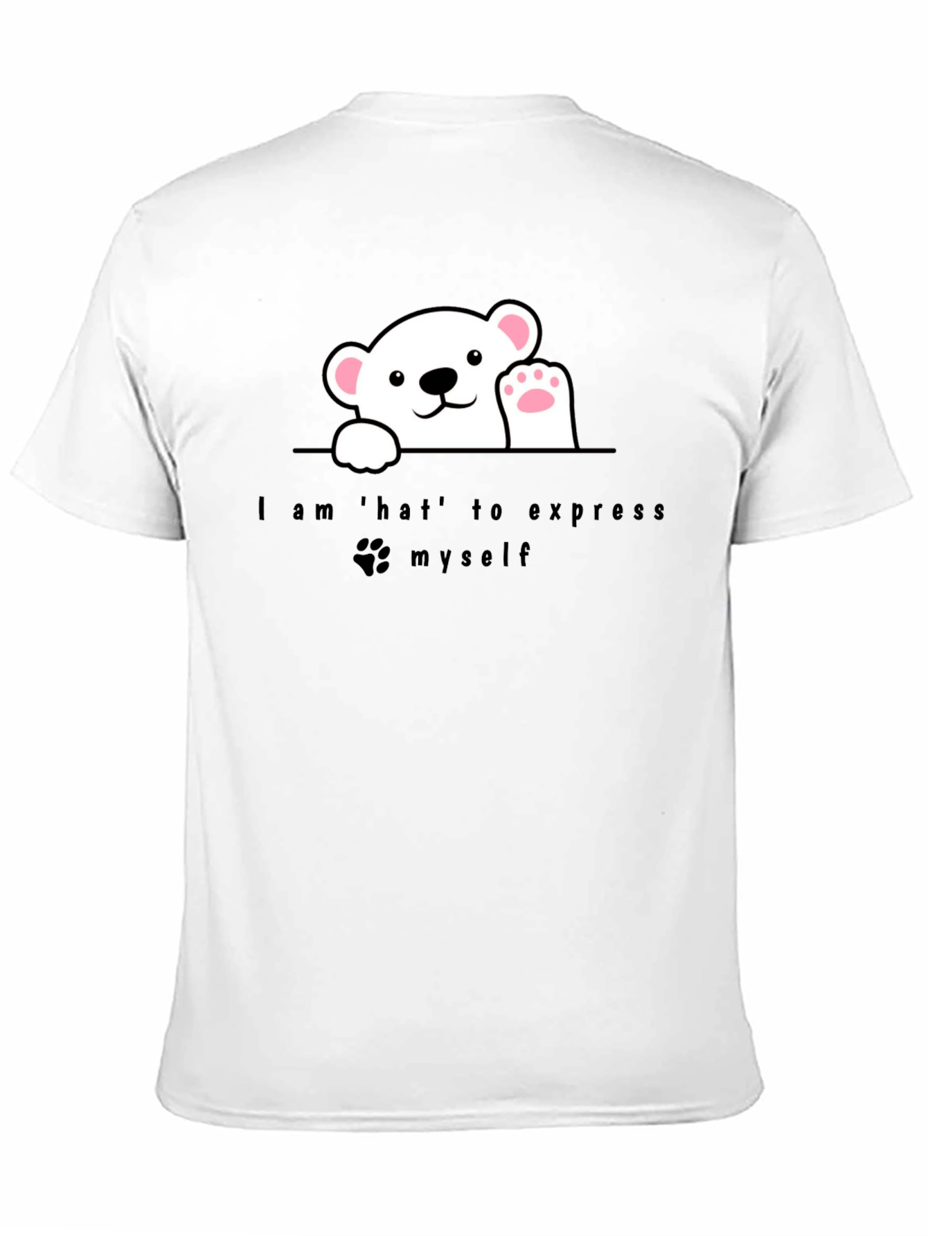 Black Expressive Bear Graphic Tee - Black view 11