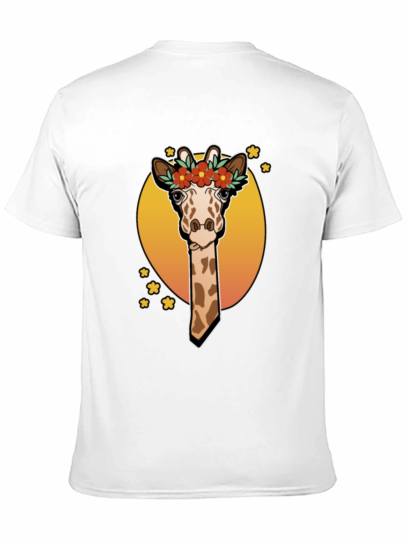 Black Giraffe Flower Crown Graphic Tee - Unique Animal T-Shirt view 11