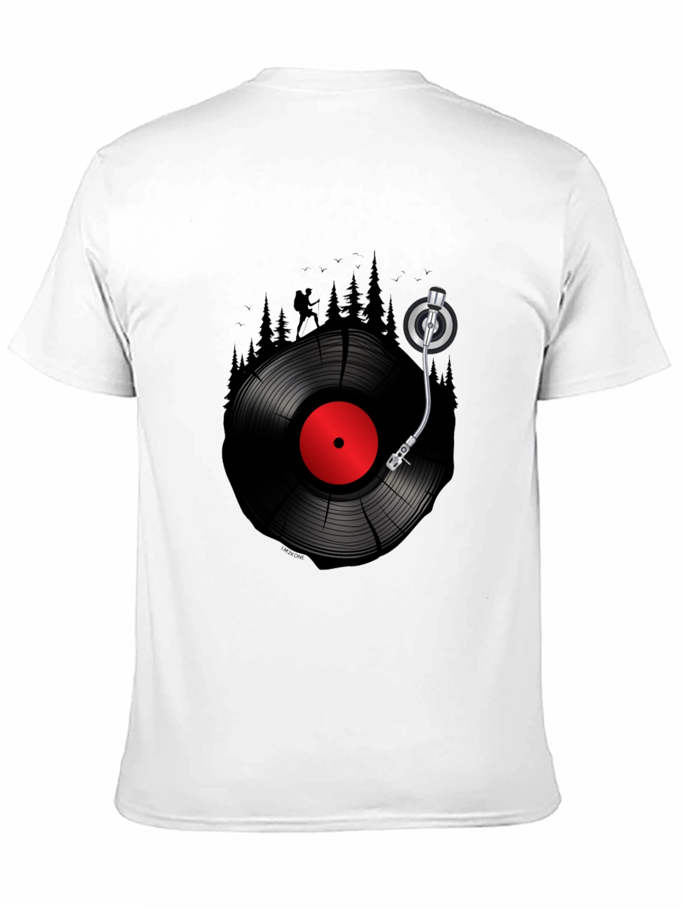 Black Hiking Vinyl Record T-Shirt - Music Lover Tee view 11