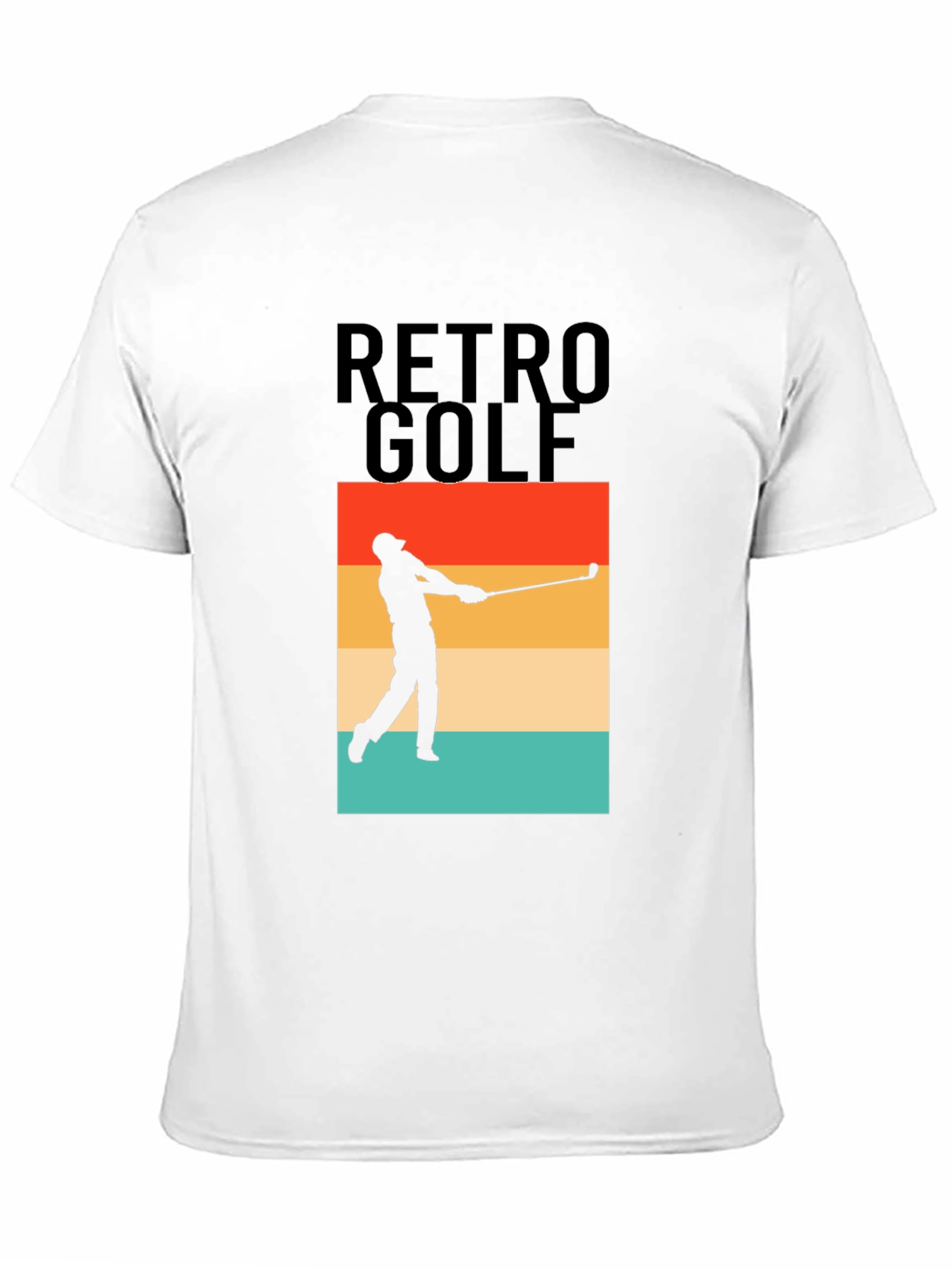 Black Retro Golf T-Shirt - Golfer Silhouette Tee view 11