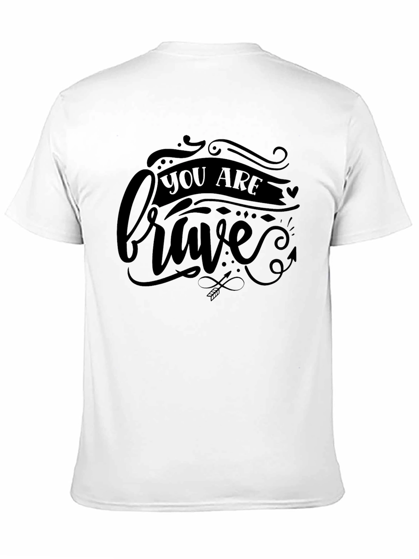 Black You Are Brave Graphic Tee - Black Unisex Shirt view 11