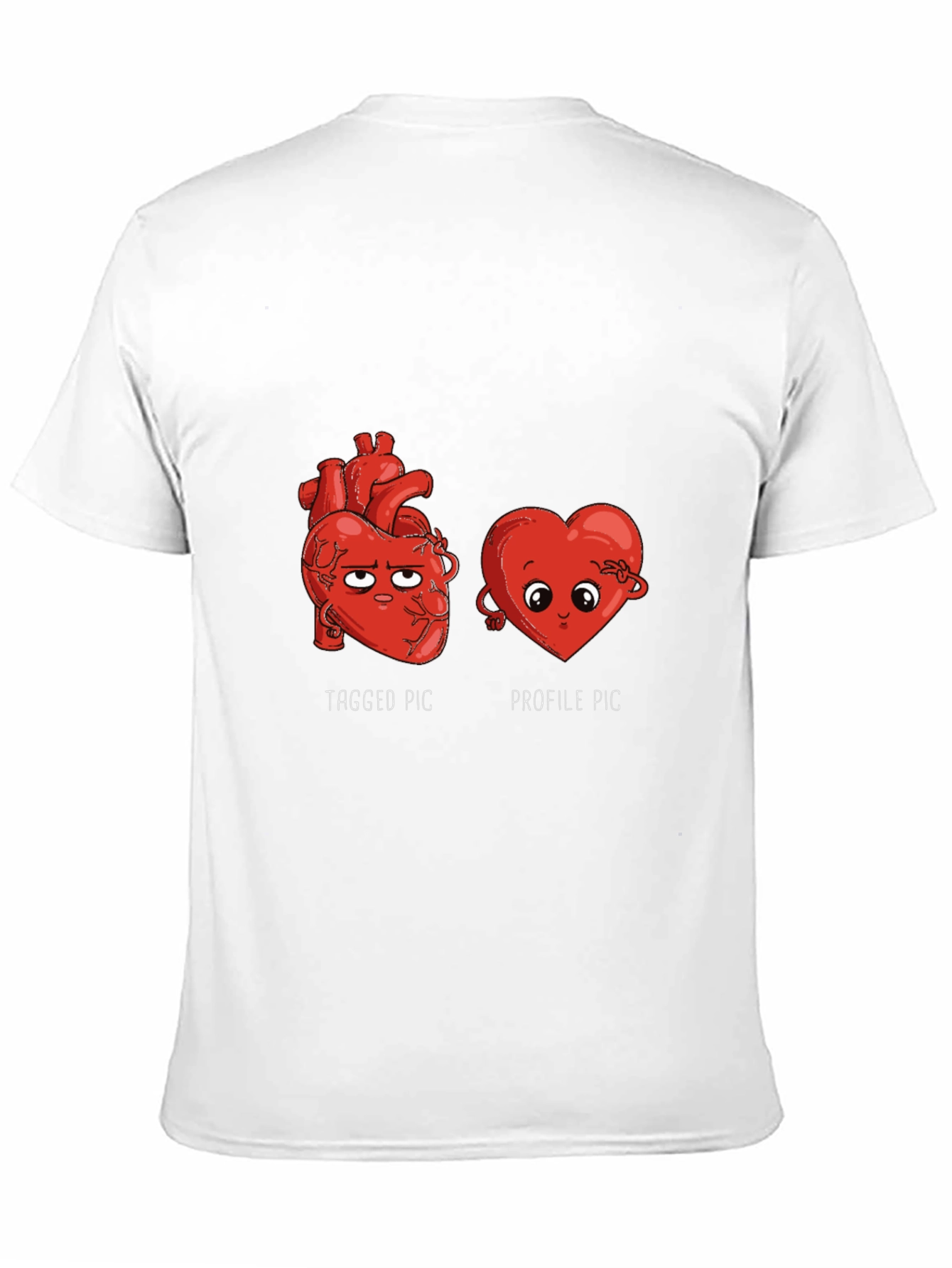 Black Funny Heart T-Shirt - Tagged vs. Profile Pic view 11