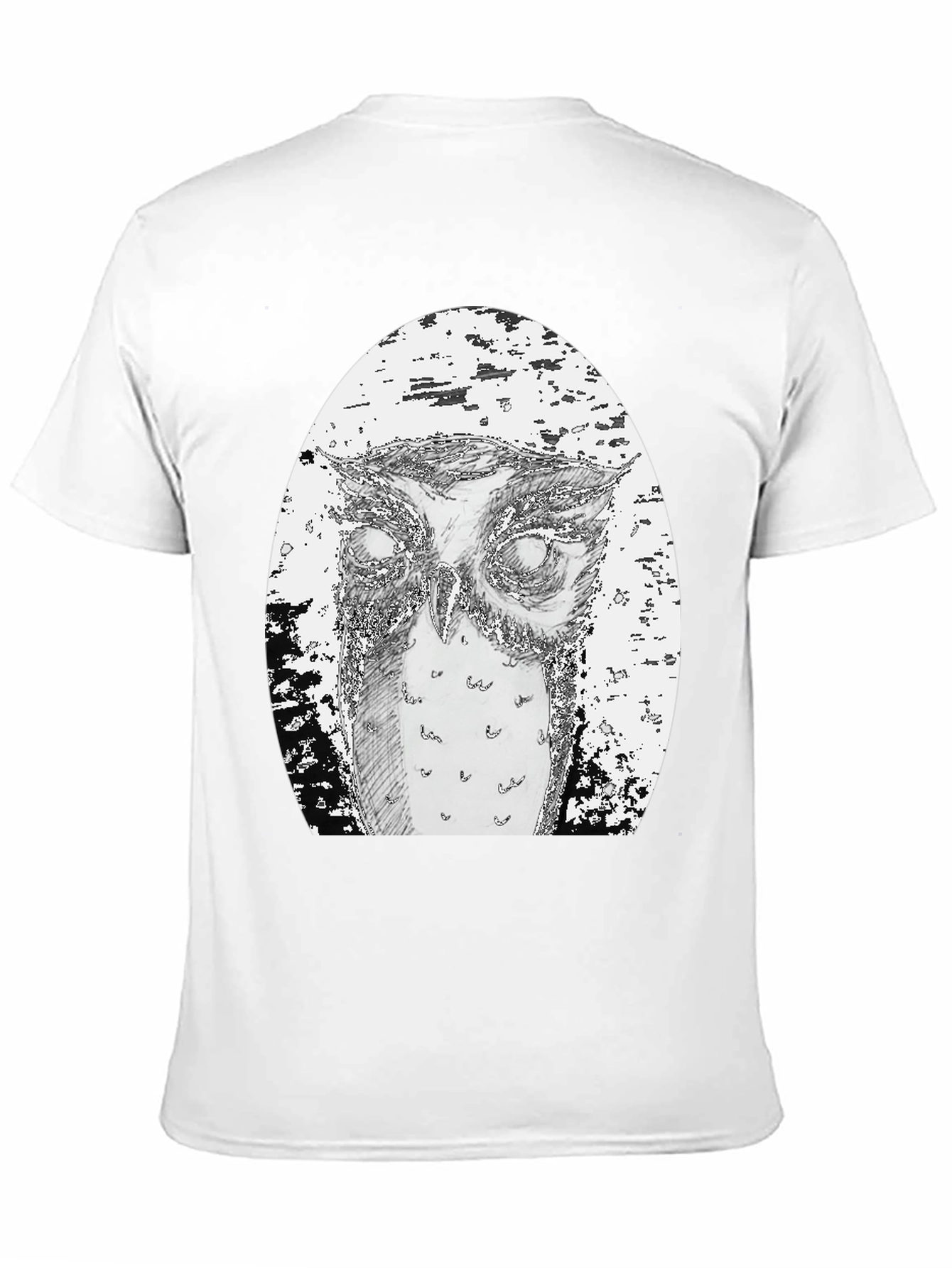 Black Owl Graphic Tee - Unique Hand Drawn Design view 11