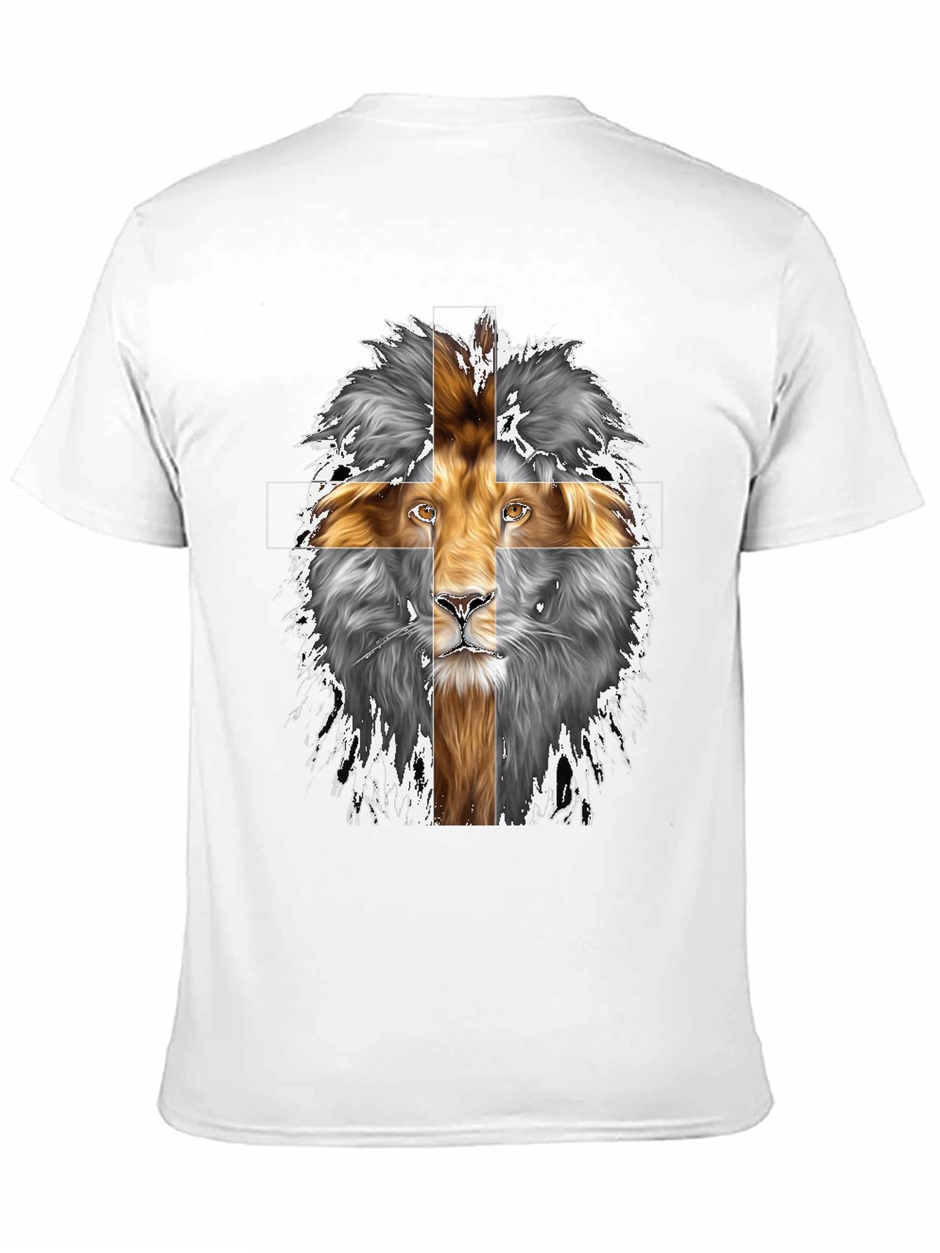 Black Lion Cross Graphic Black T-Shirt view 11