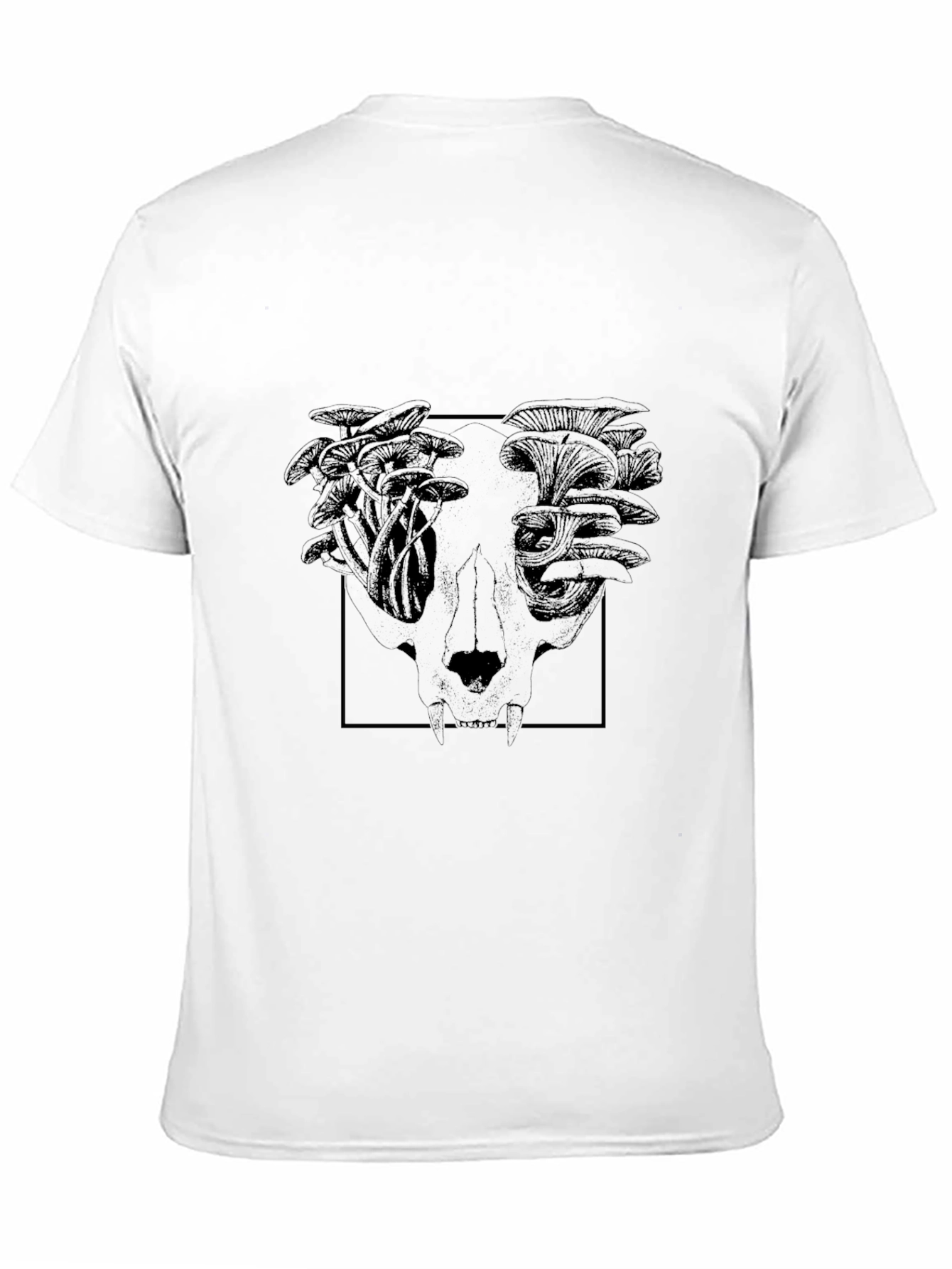Black Mushroom Skull Graphic Tee - Black Cotton Blend view 11