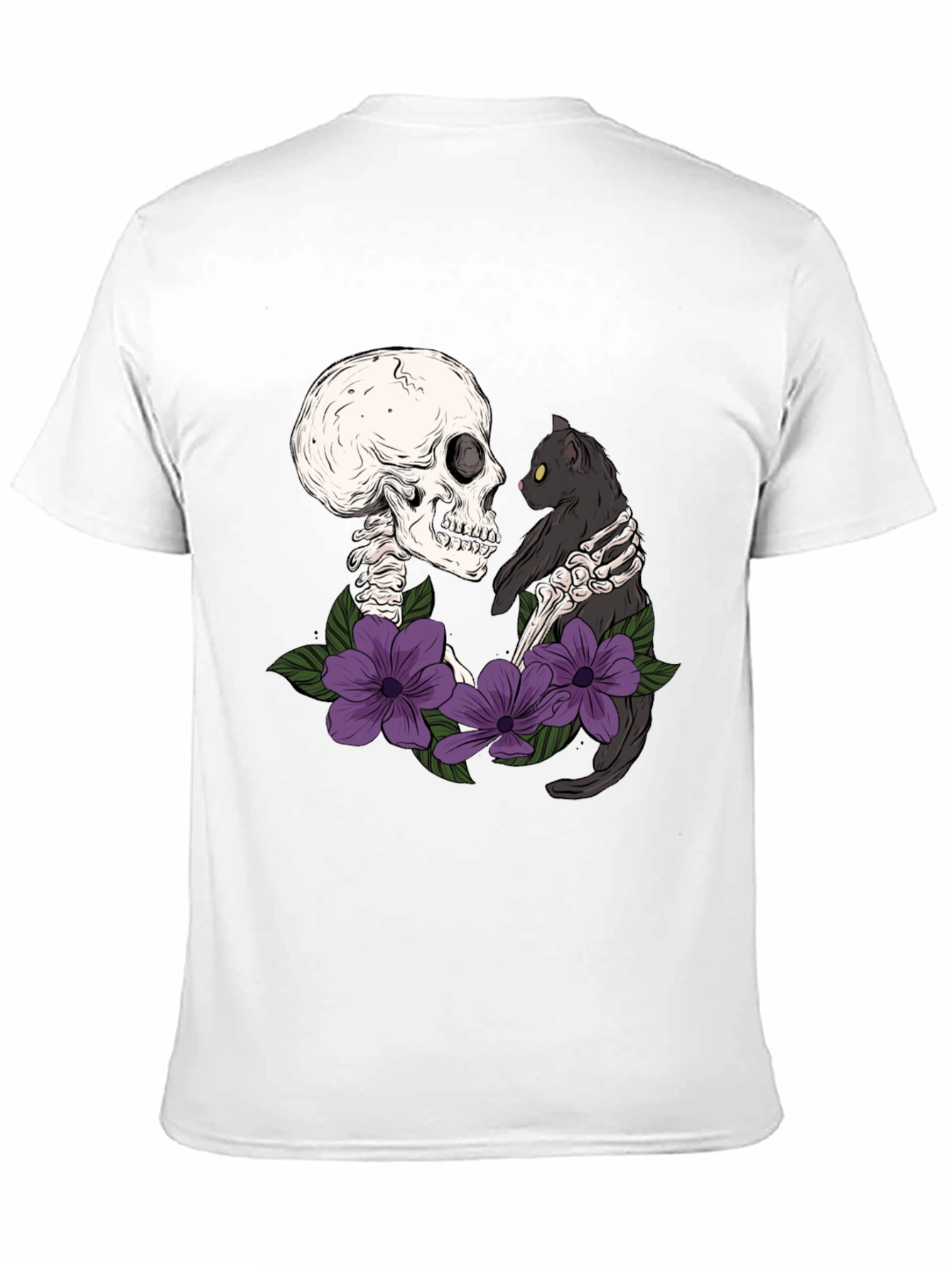 Black Skeleton Cat Lover T-Shirt - Dark Humor Tee view 11