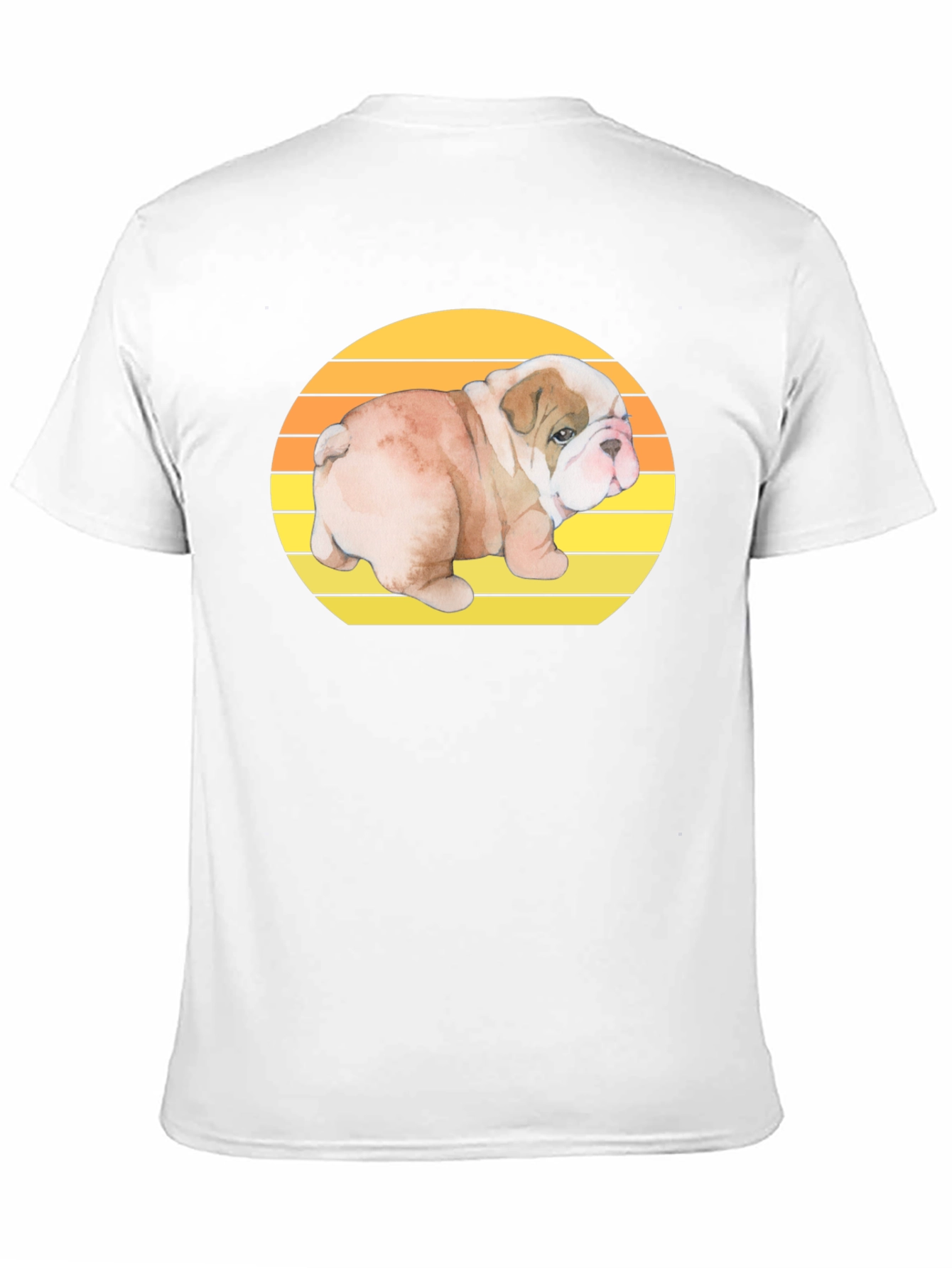 Bulldog Puppy Sunset Graphic T-Shirt - 11