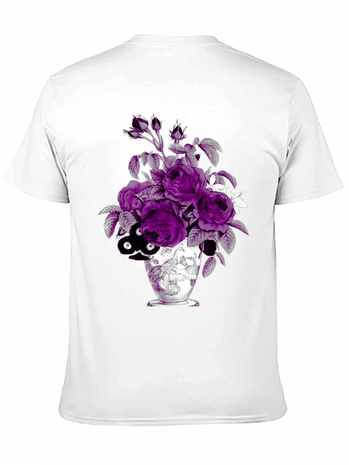 Black Floral Vase Graphic Tee - Unique Design view 11