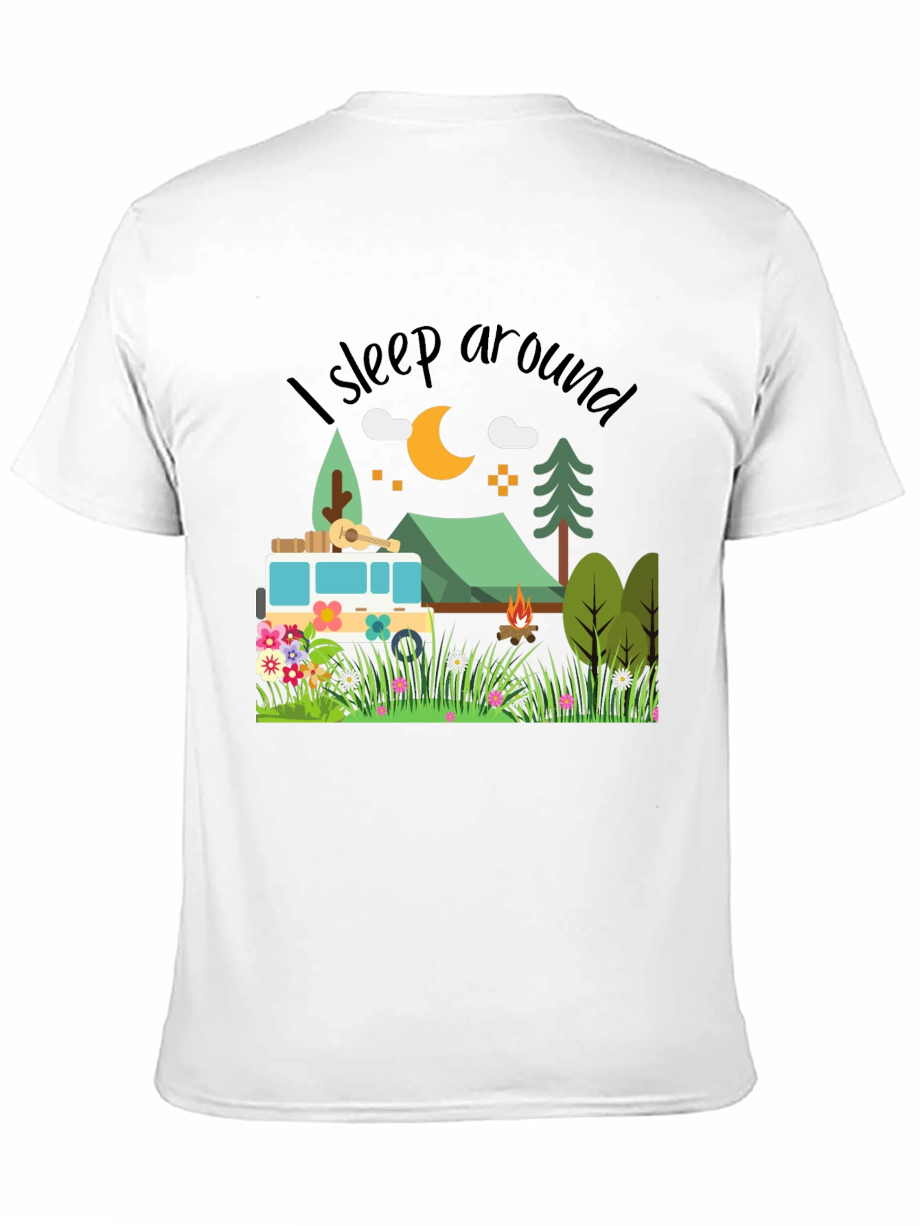 Black Sleep Around Camping T-Shirt - Nature Lover Tee view 11