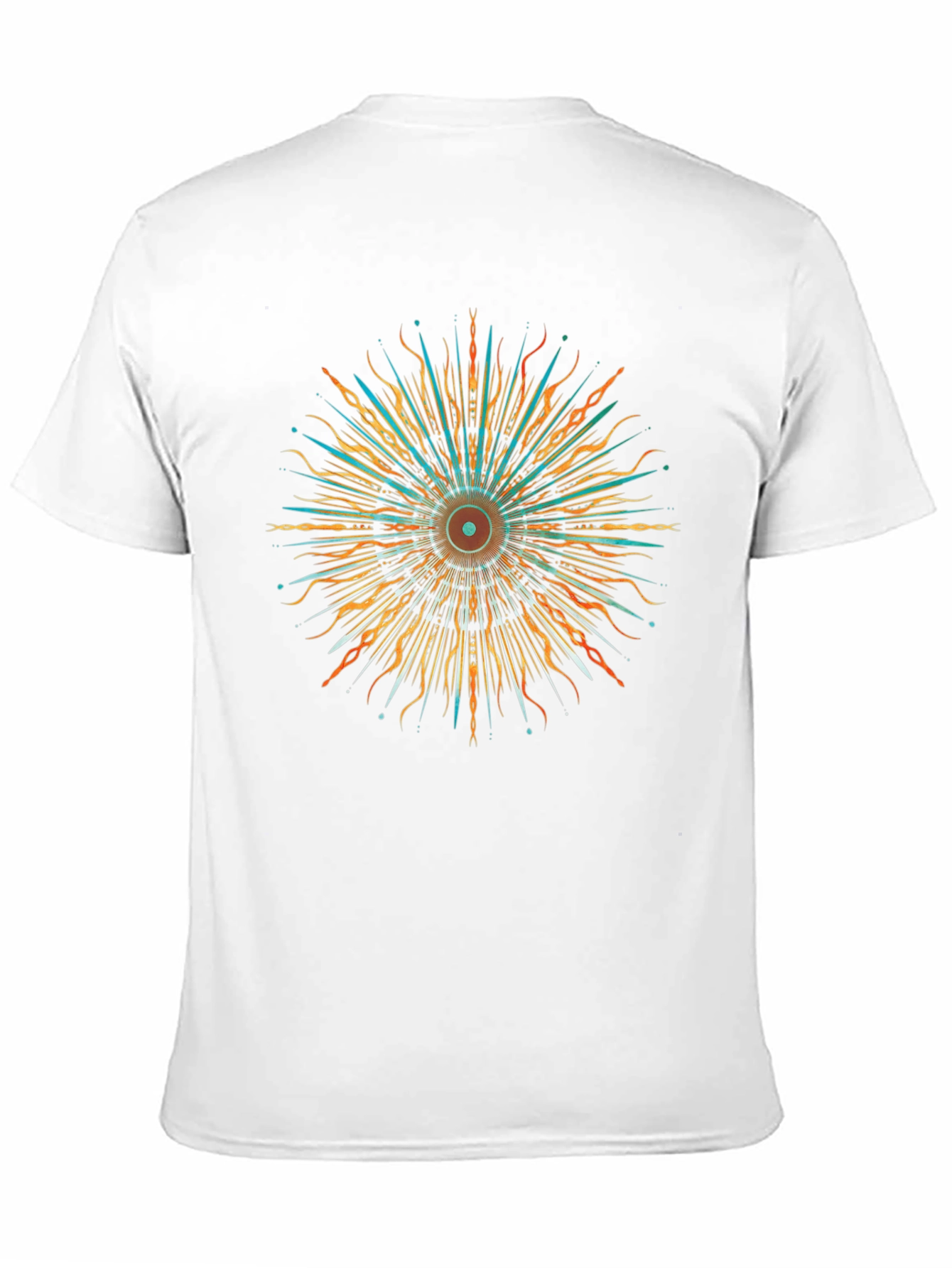 Black Abstract Sunburst Graphic Black T-Shirt view 11