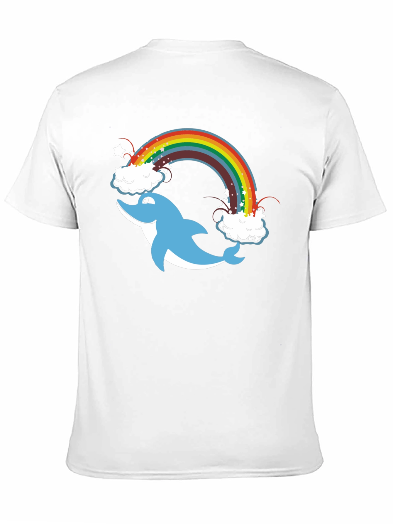 Black Dolphin Rainbow Black T-Shirt view 11