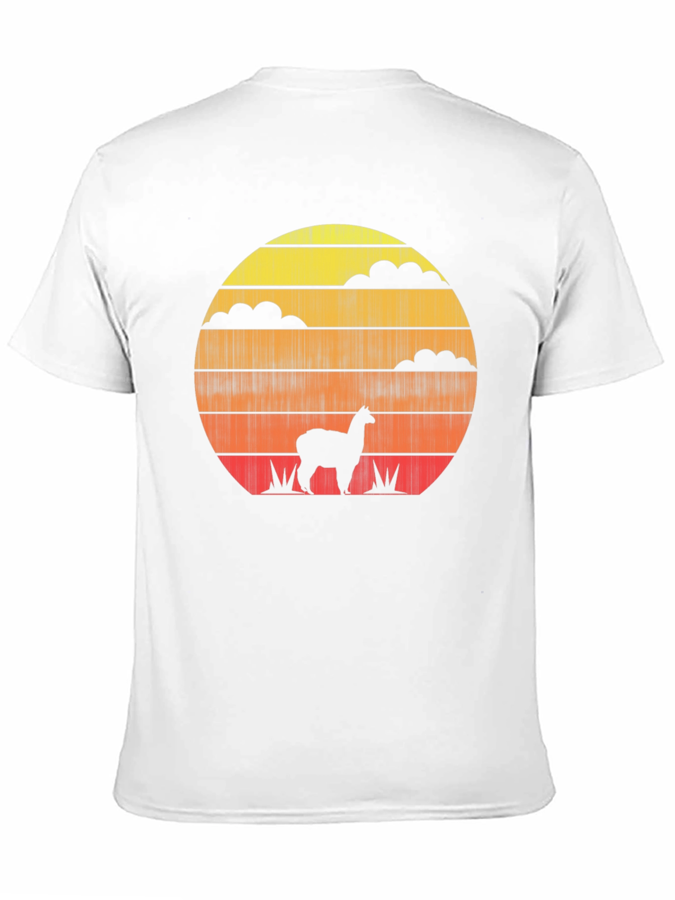 Black Retro Sunset Alpaca T-Shirt - Stylish Graphic Tee view 11