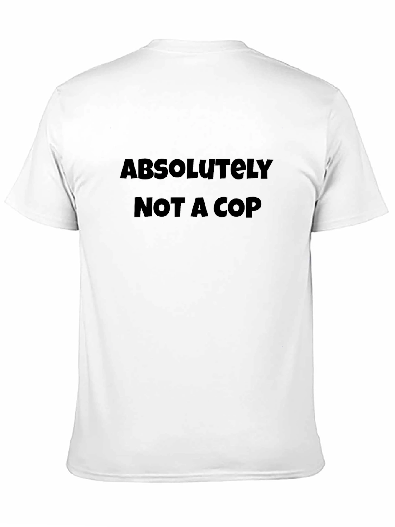 Black Absolutely Not A Cop Graphic Tee - Black Cotton Blend view 11
