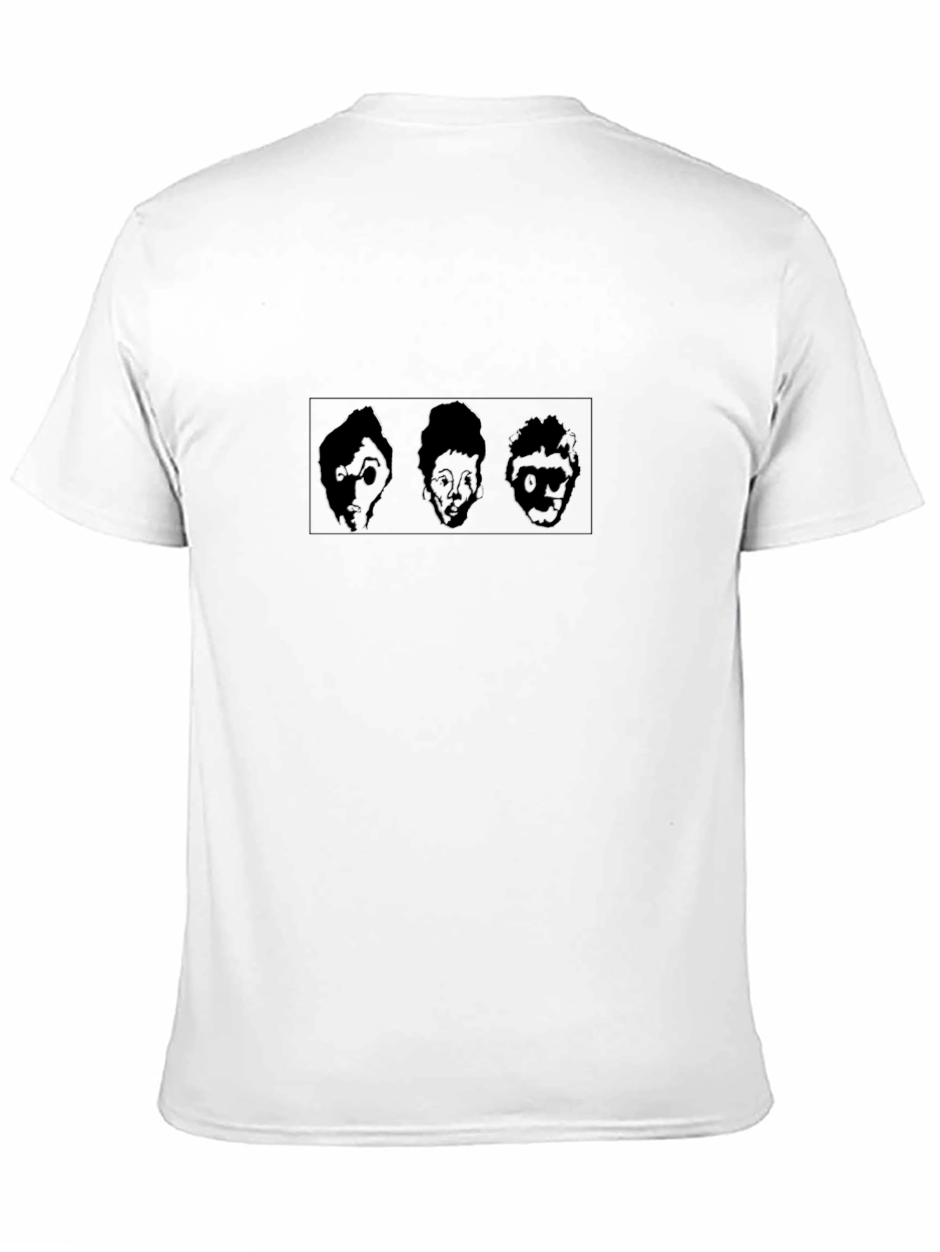 Black Abstract Face Graphic Tee - Black Cotton Blend view 11