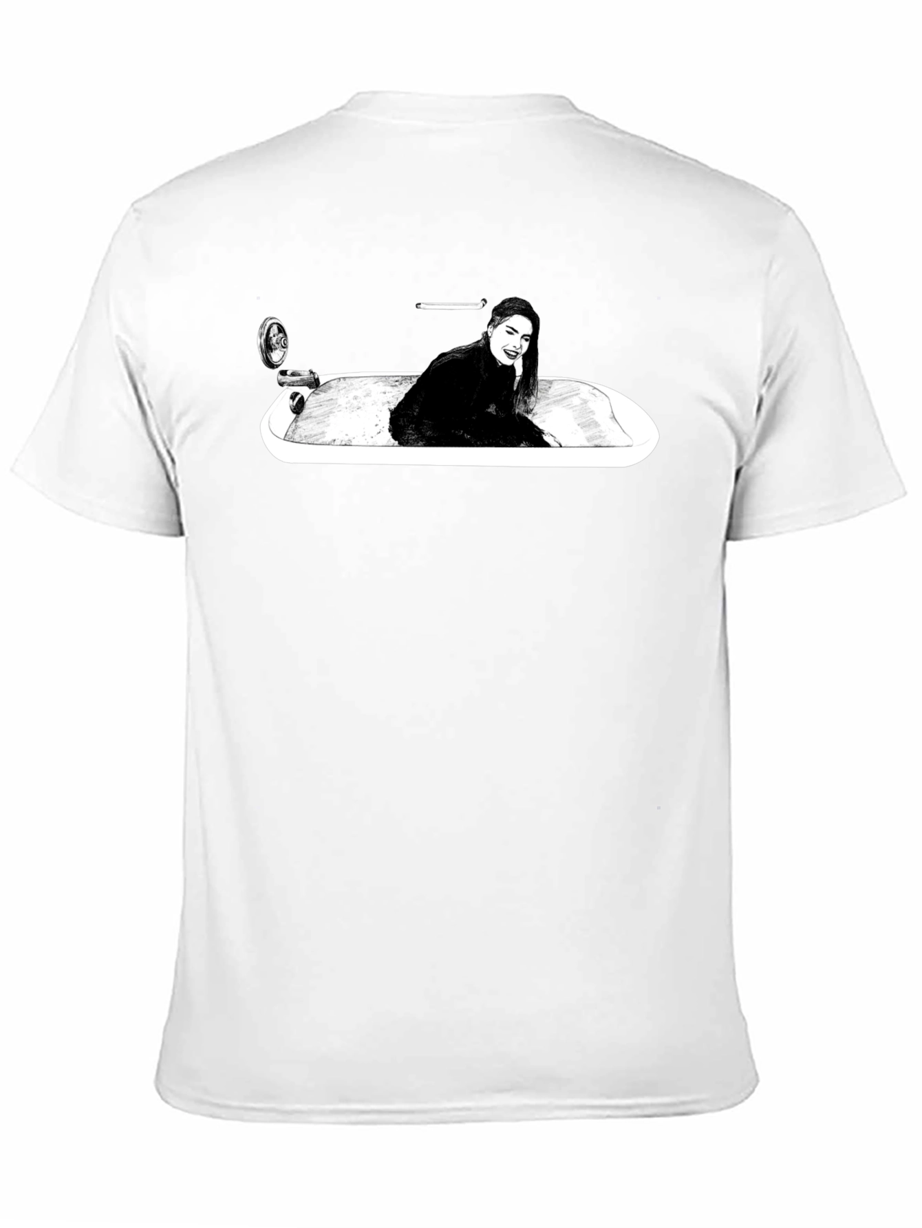 Black Woman in Tub Graphic T-Shirt - Black view 11