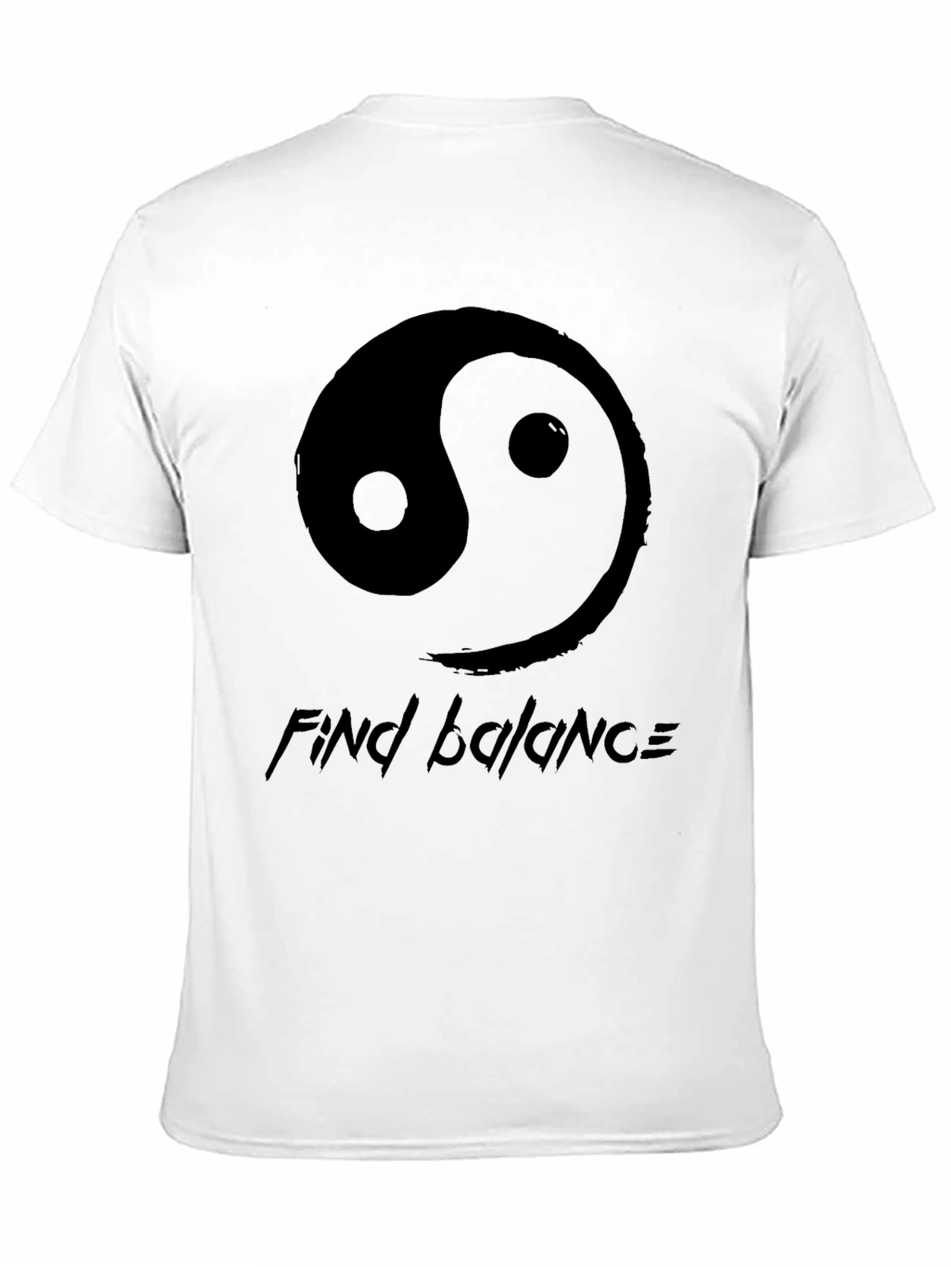 Black Yin Yang Find Balance Graphic Tee view 11
