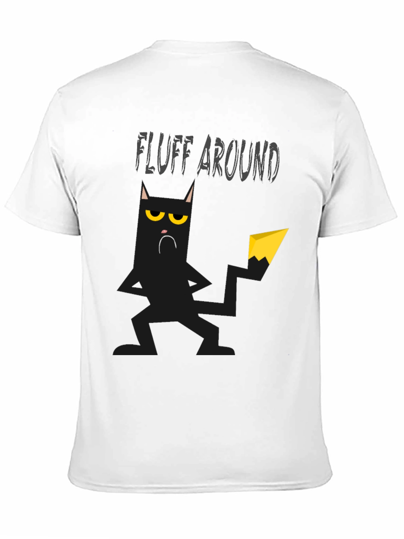 Black Fluff Around Black Cat Graphic T-Shirt view 11