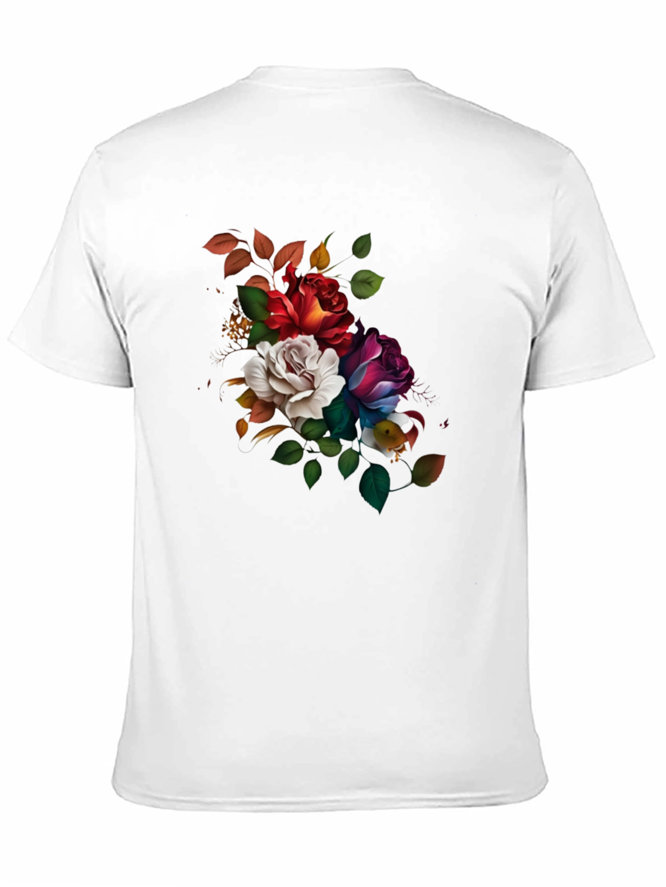 Black Floral Roses Graphic Black T-Shirt view 11