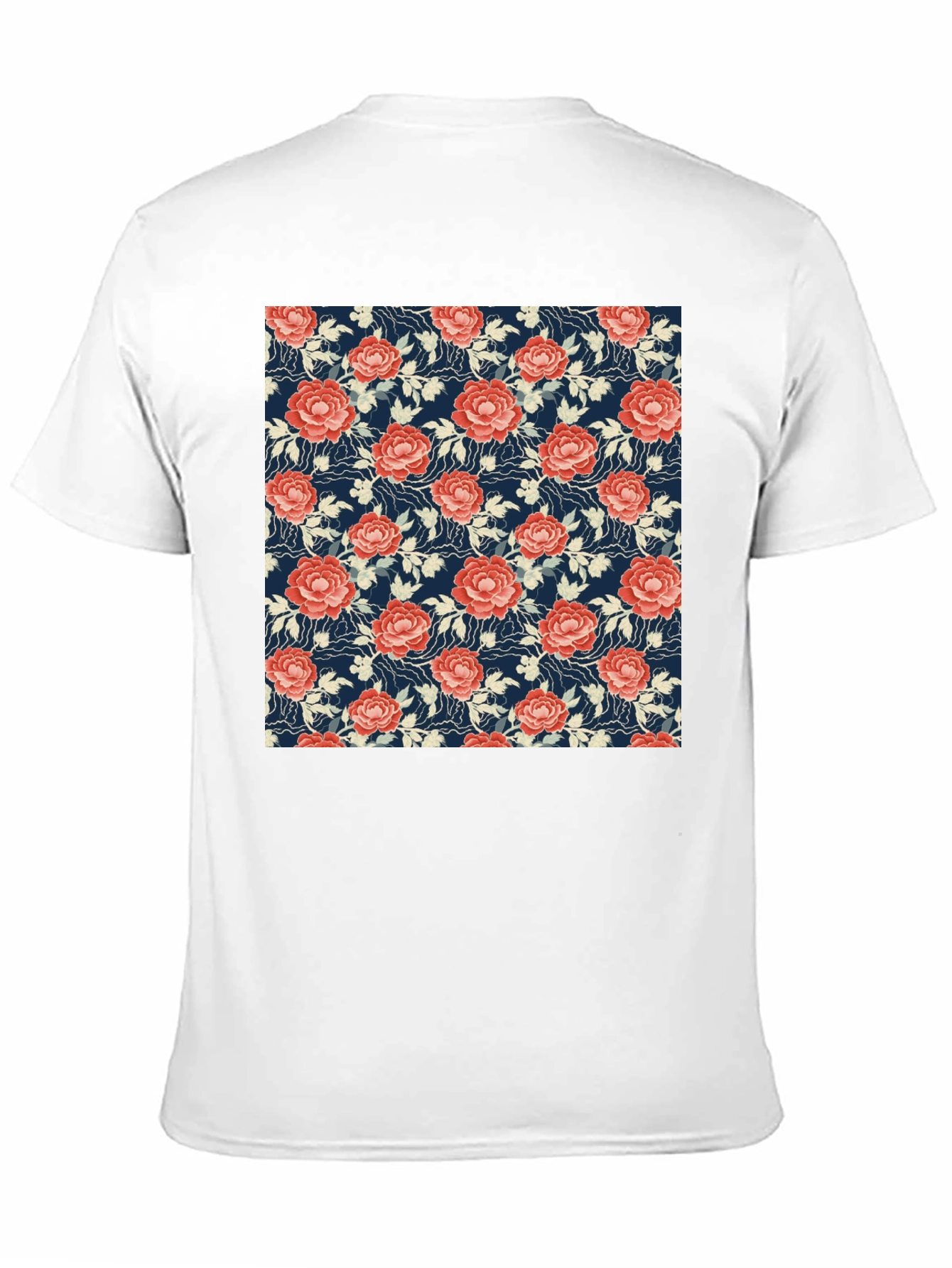 Black Floral Print Tee - Soft & Stylish Cotton T-Shirt view 11