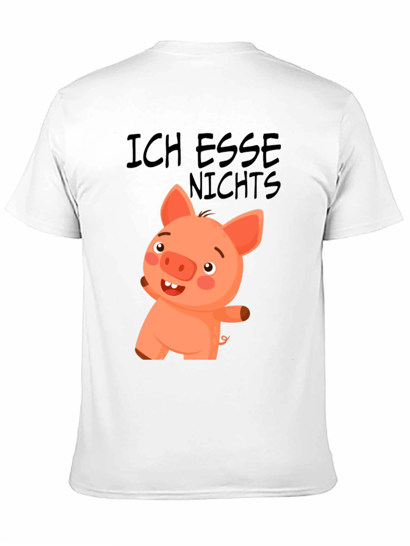 Black Ich Esse Nichts Funny Pig T-Shirt view 11
