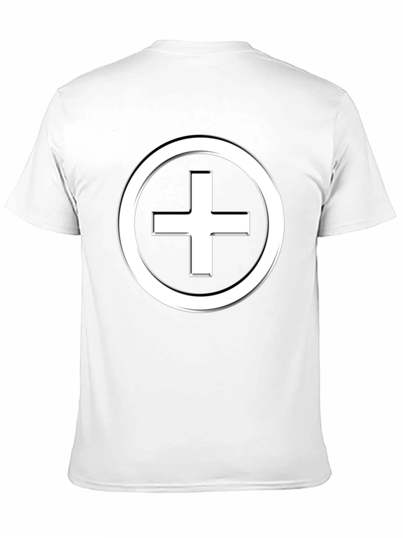 Black Minimalist Plus Sign T-Shirt - Black Cotton Blend view 11