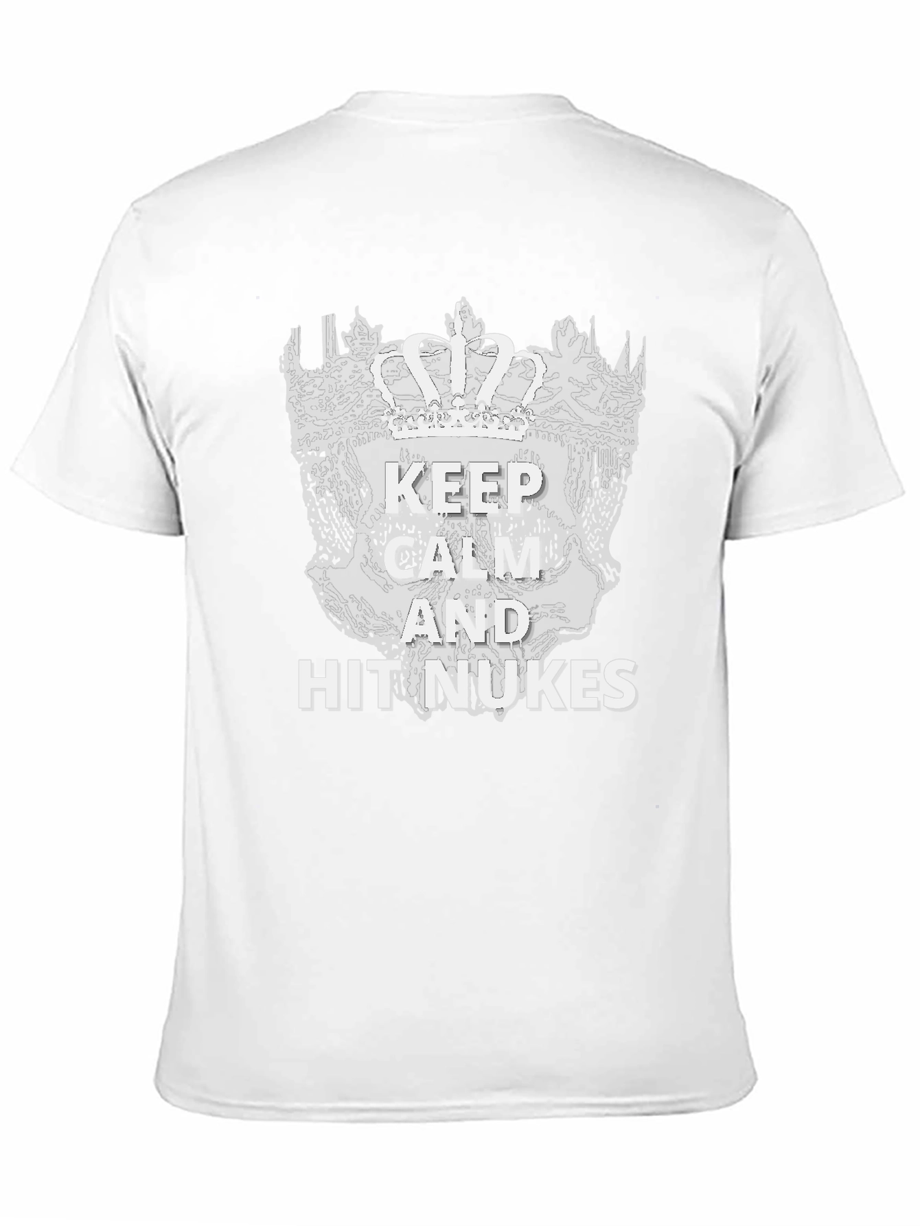 Black Keep Calm & Hit Nukes T-Shirt - Funny Graphic Tee view 11