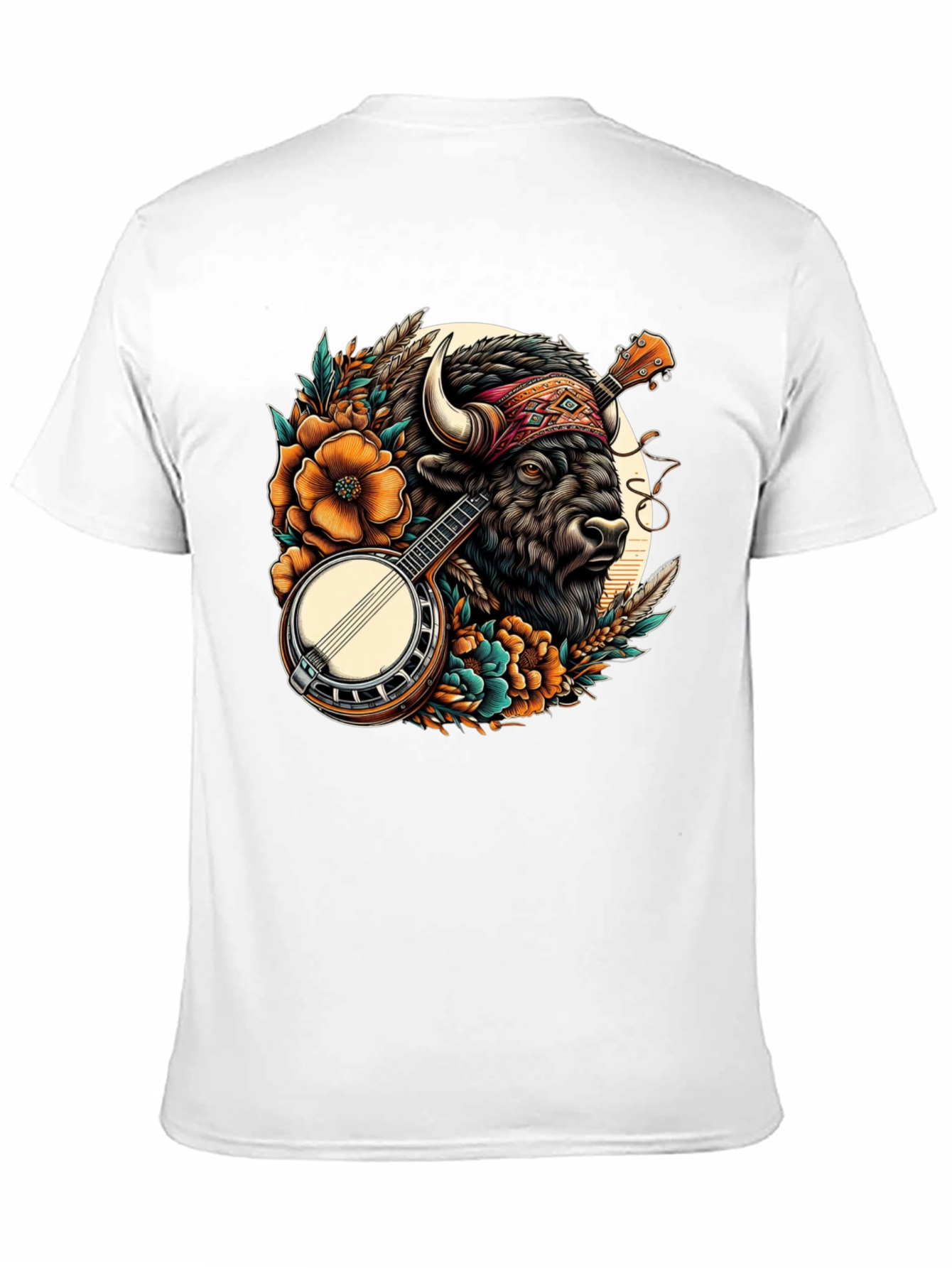 Black Buffalo Banjo T-Shirt - Unique Graphic Tee view 11