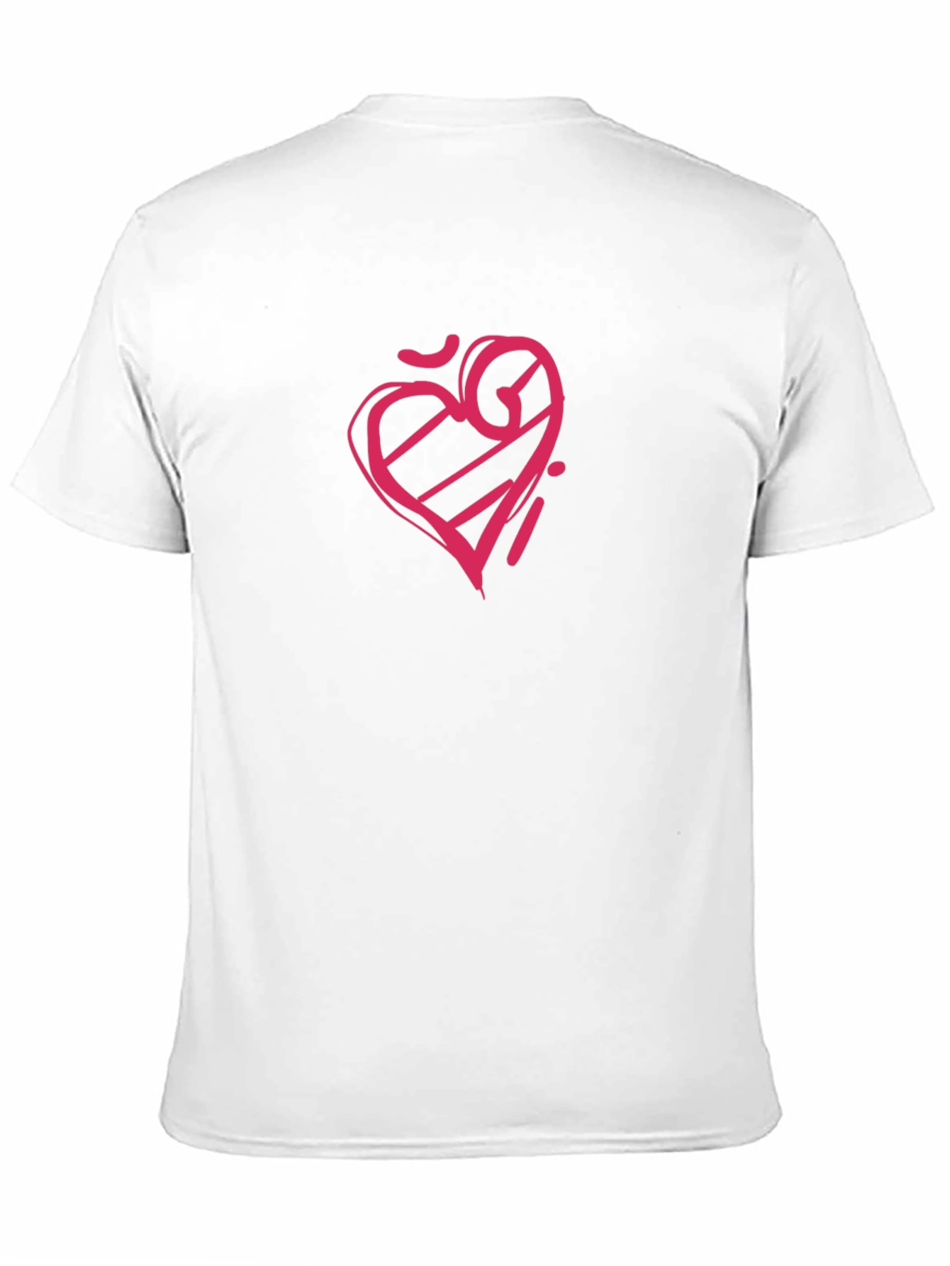 Black Men's Black Tee with Graphic Heart Design view 11