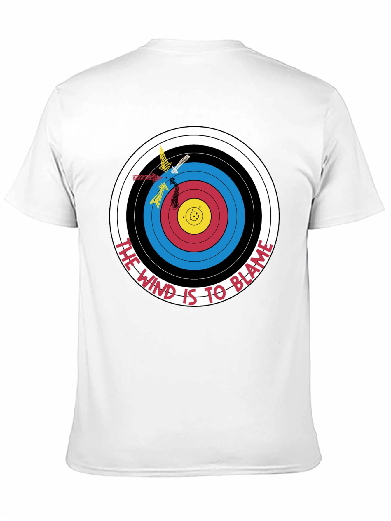 Black Archery Target Graphic T-Shirt - Funny Blame the Wind Tee view 11