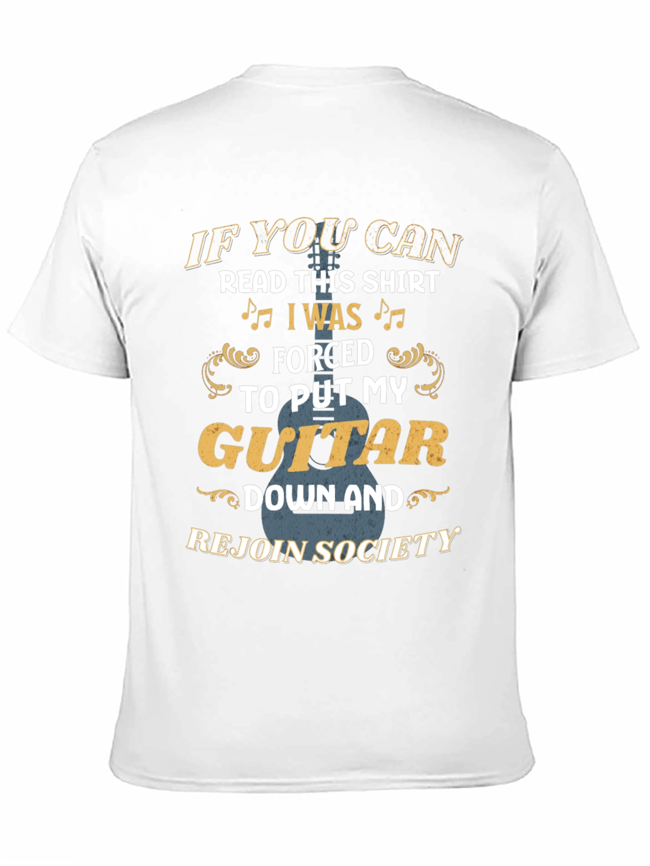 Black Guitar Lover Graphic Tee: "If You Can Read This..." view 11