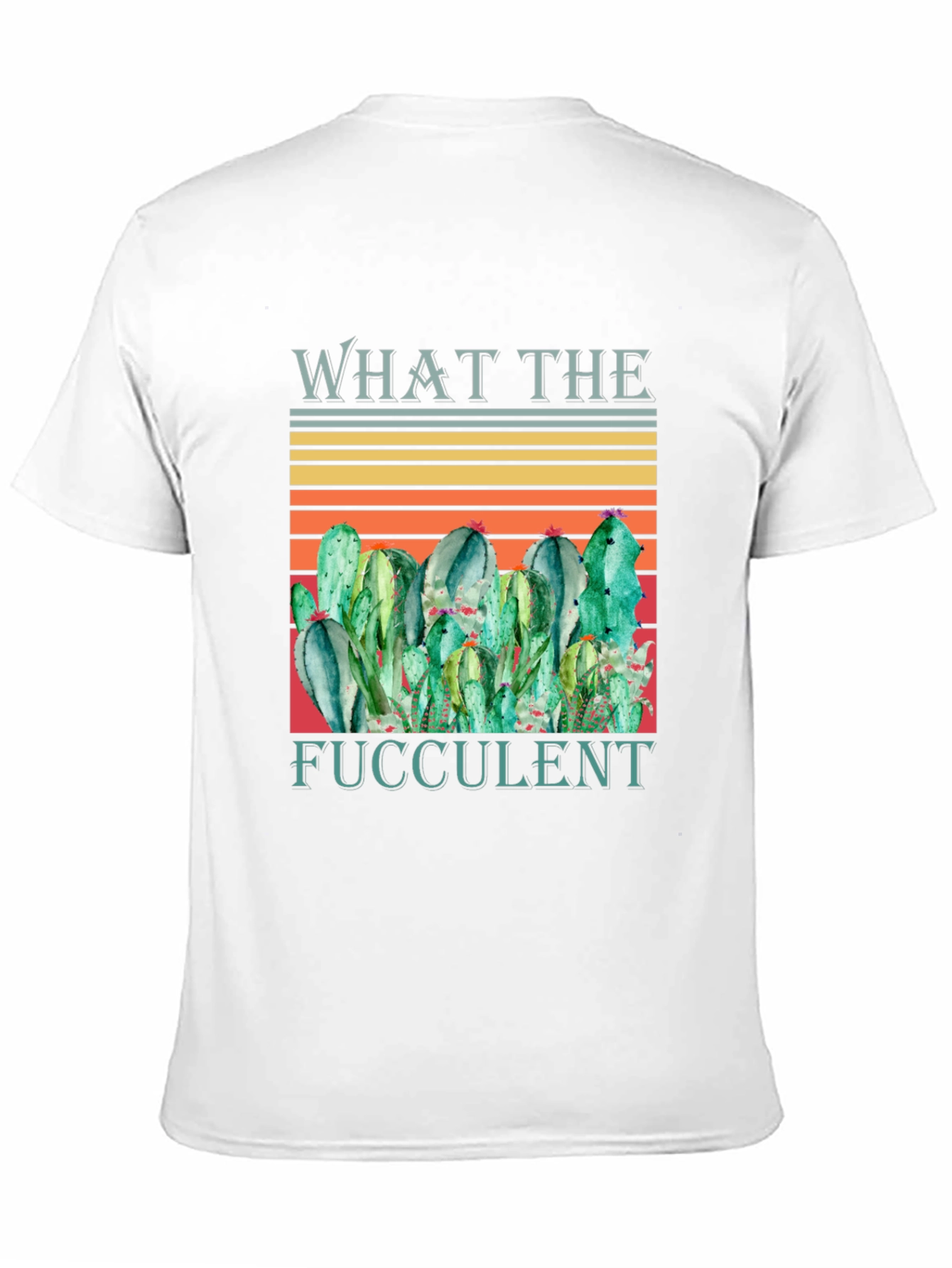 Black What The Fucculent Cactus Graphic T-Shirt view 11
