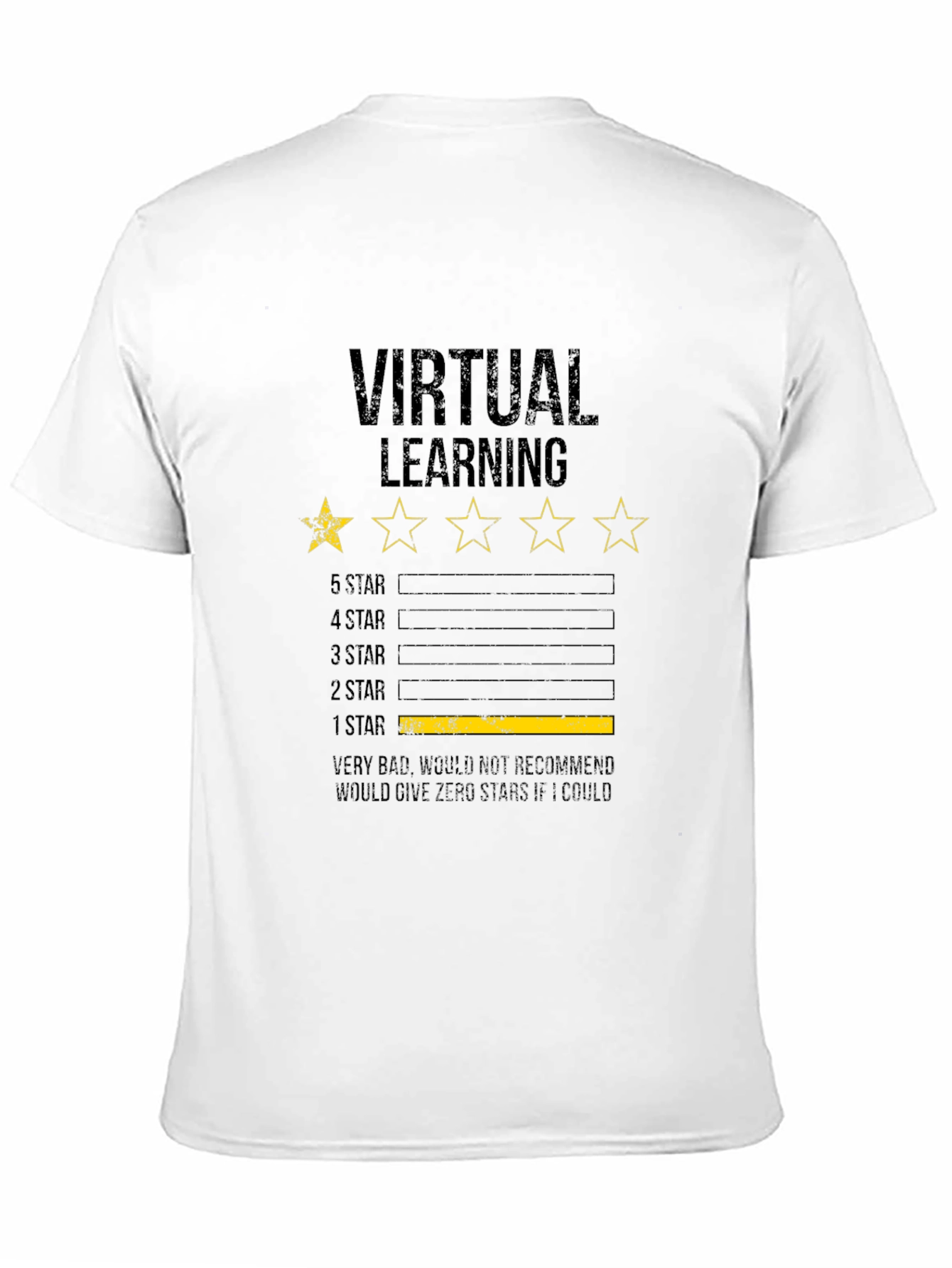 Black Virtual Learning 1-Star Review Graphic T-Shirt view 11