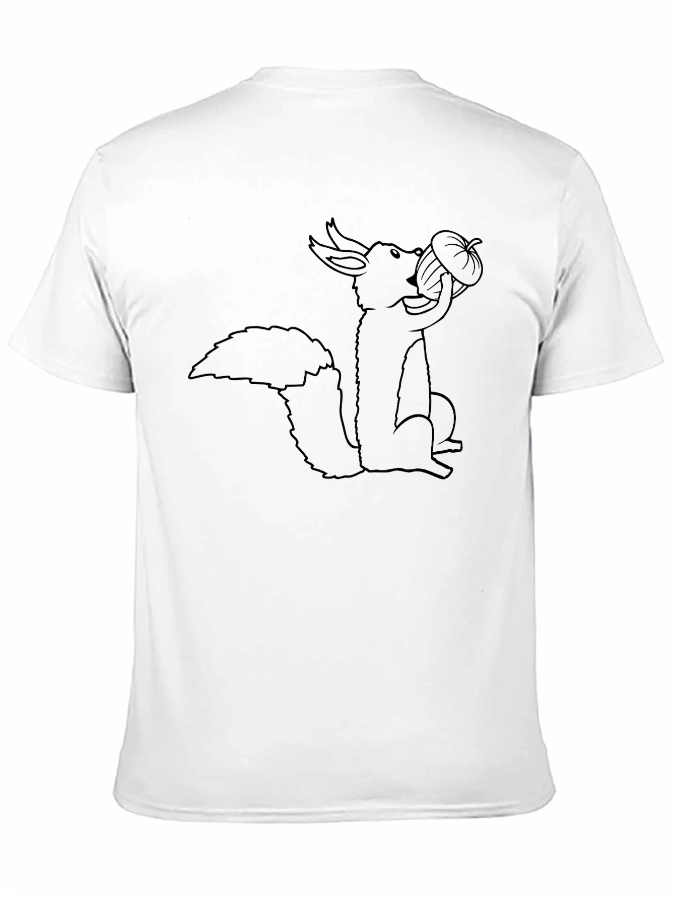 Black Squirrel & Acorn Graphic Tee - Black Cotton view 11