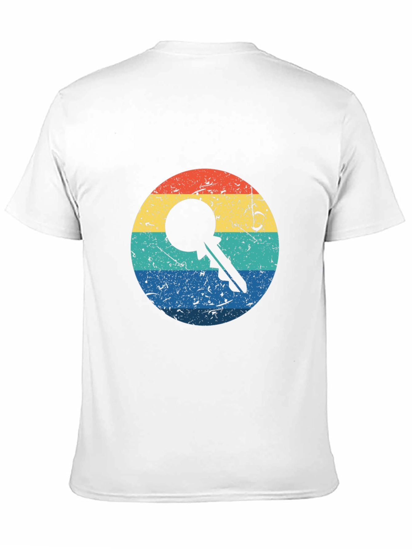 Black Retro Key Graphic Tee - Black Cotton Blend view 11