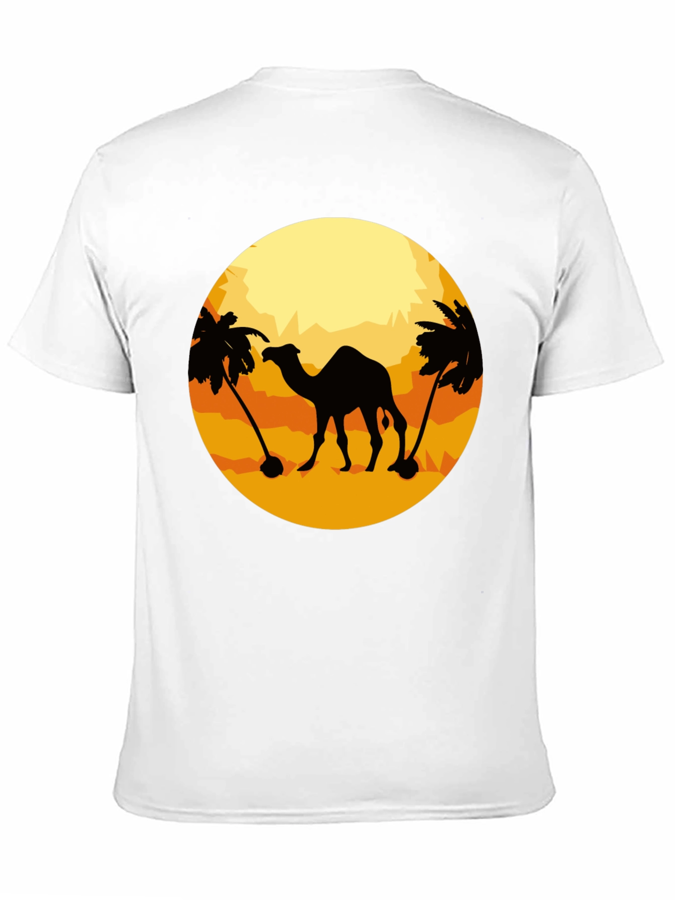 Black Camel Desert Silhouette T-Shirt - Black view 11