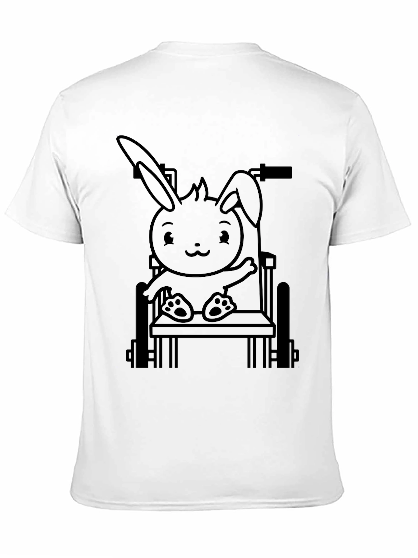 Black Bunny in Wheelchair Graphic Tee - Black view 11