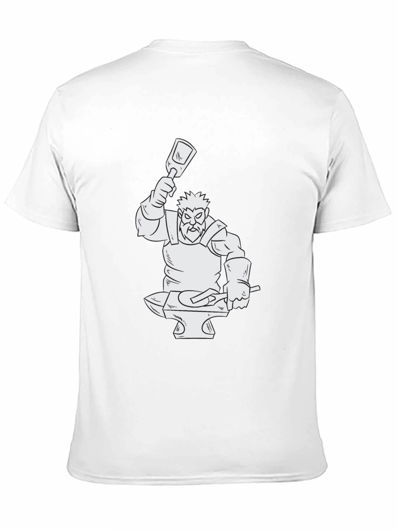 Black Blacksmith Graphic Print T-Shirt - Cool Black Tee view 11