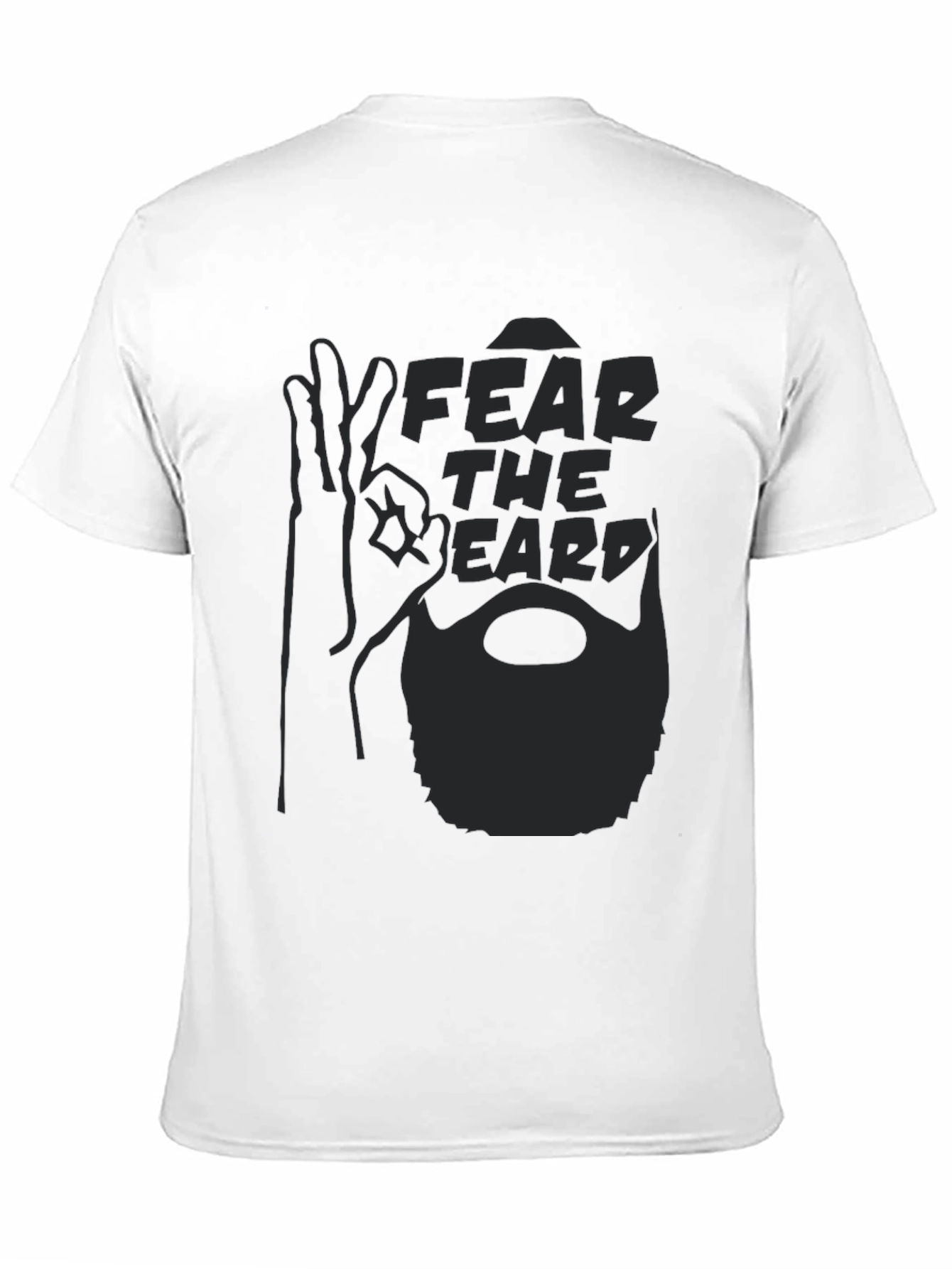 Black Fear The Beard Graphic T-Shirt - Men's Crew Neck Tee view 11